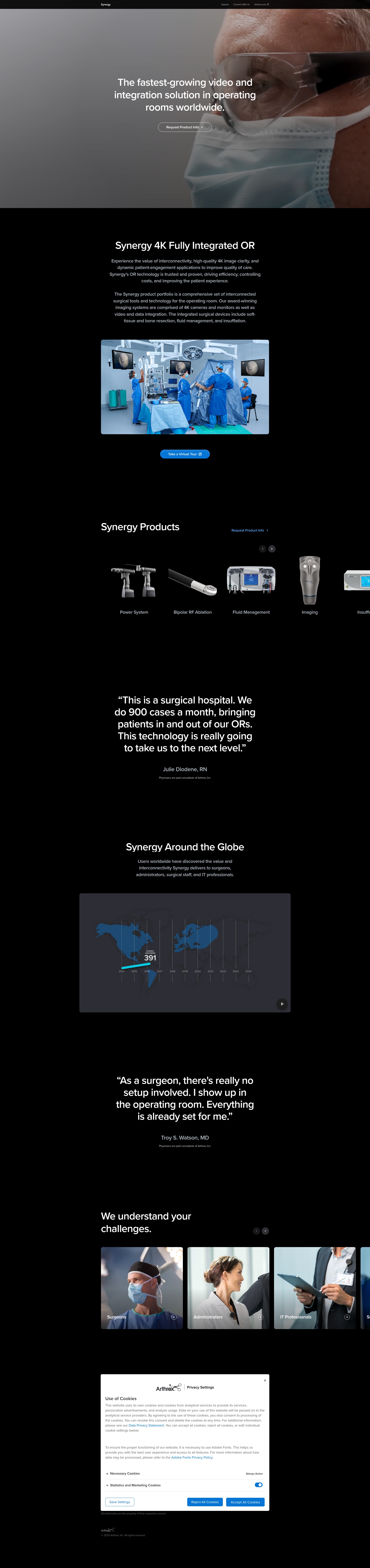 Screenshot of www.synergy.arthrex.com