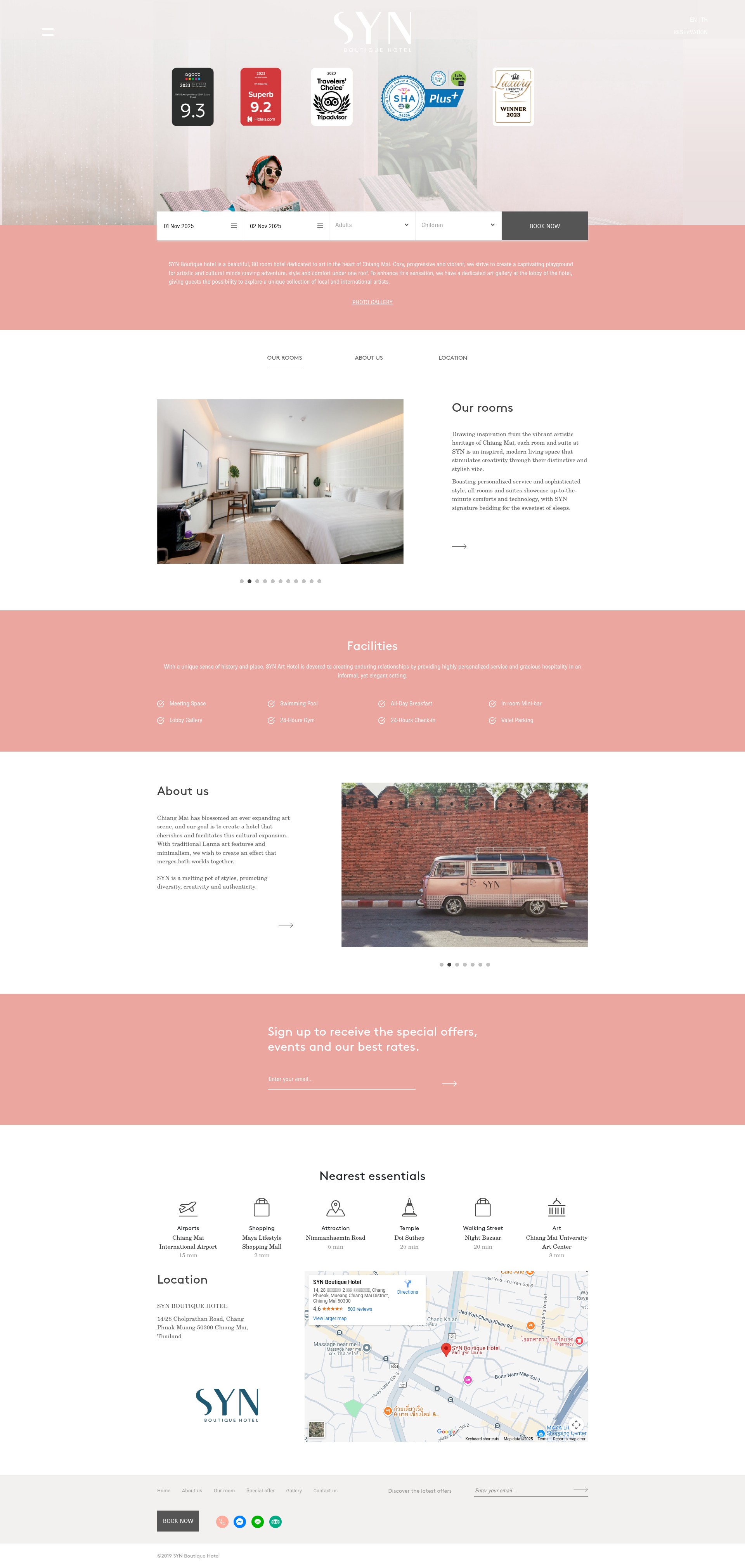 Screenshot of www.synhotel.com