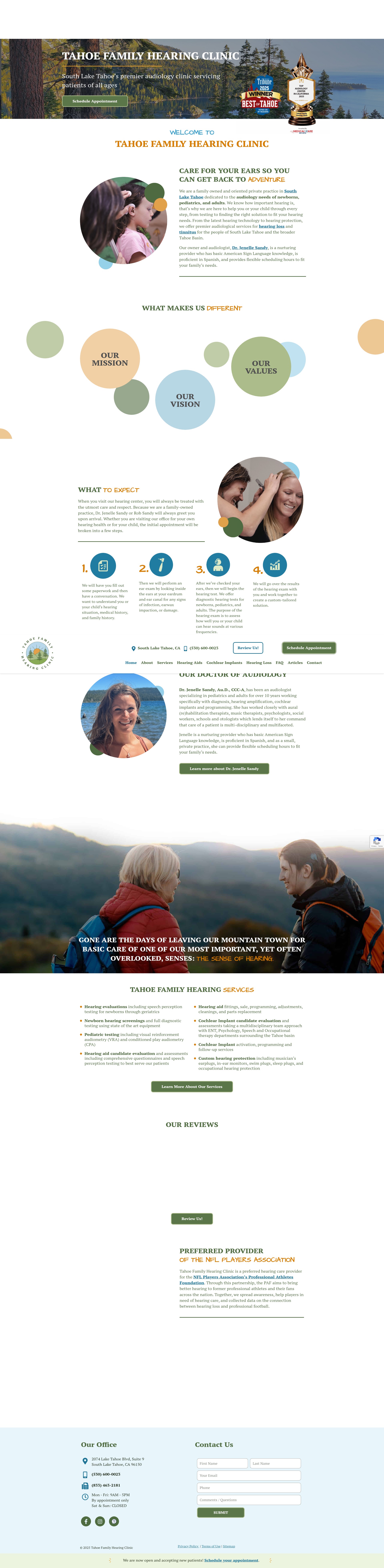 Screenshot of www.tahoefamilyhearing.com