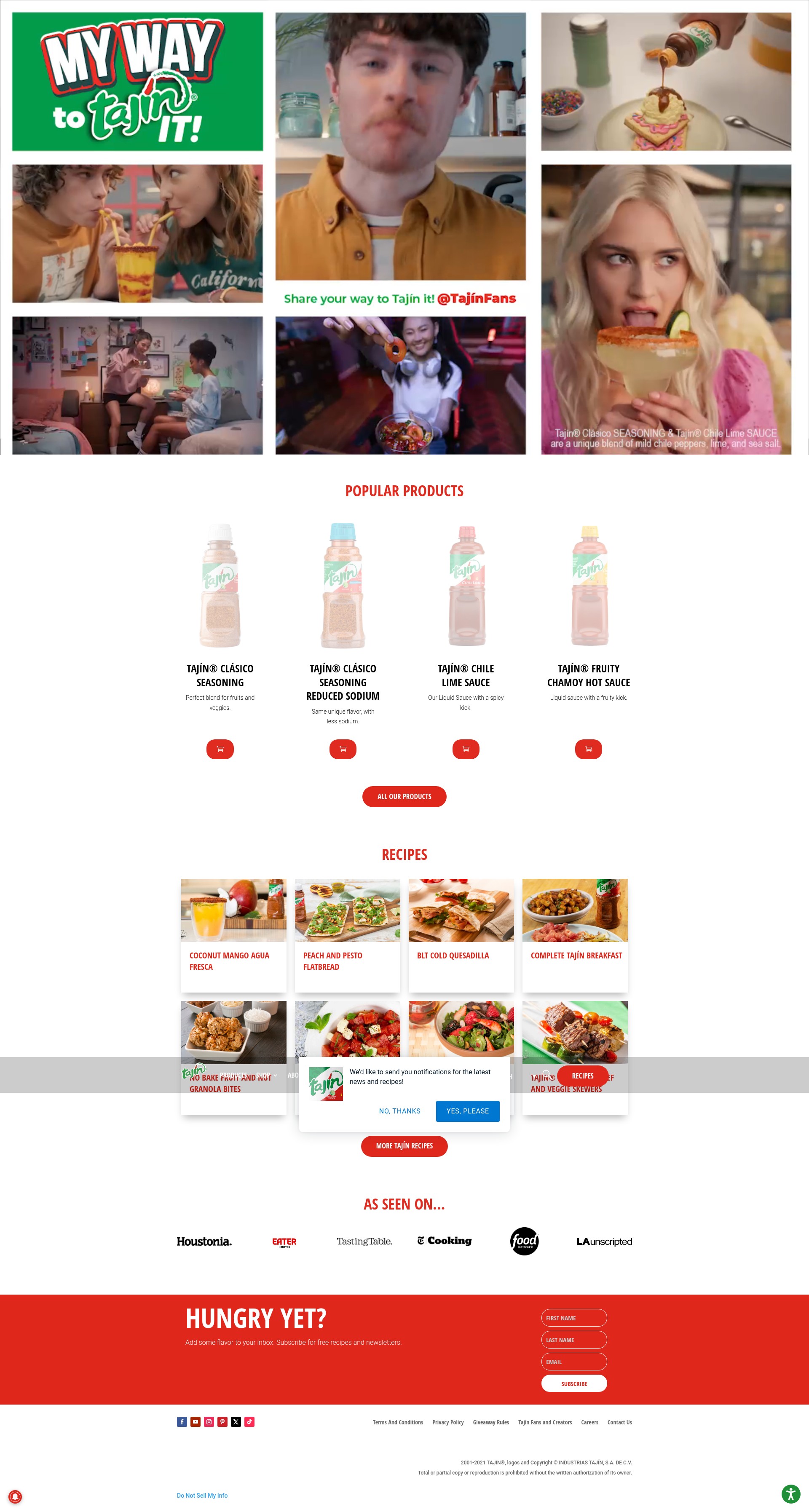 Screenshot of www.tajin.com