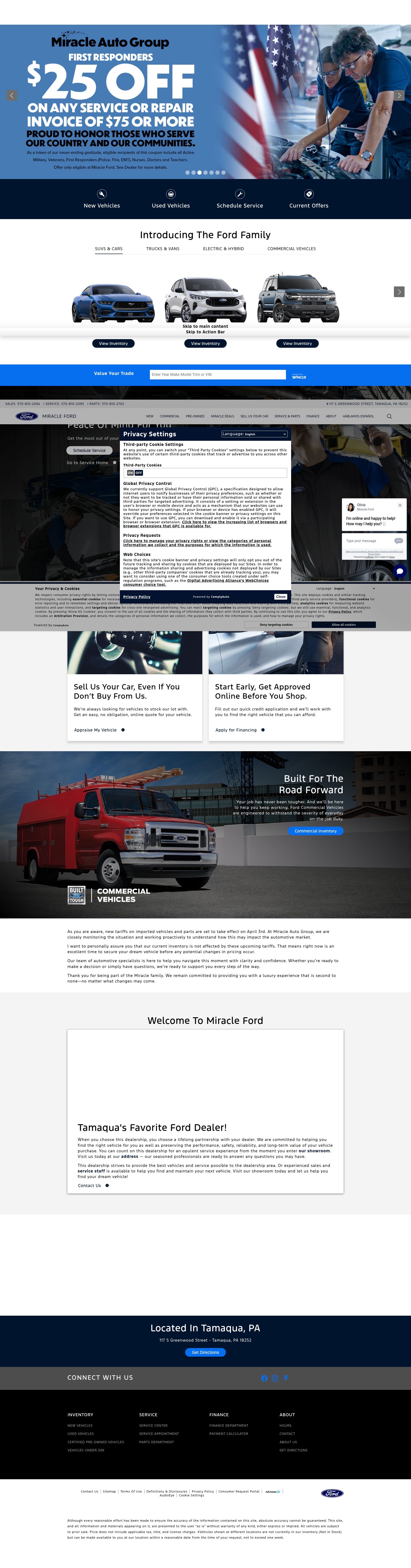 Screenshot of www.tamaquaford.com