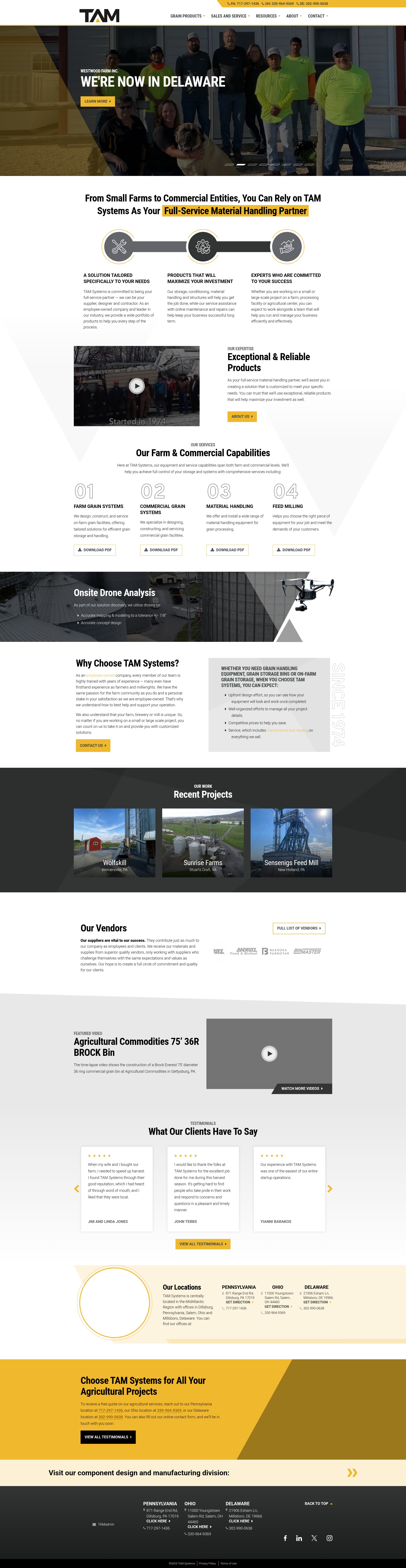 Screenshot of www.tamsystems.com