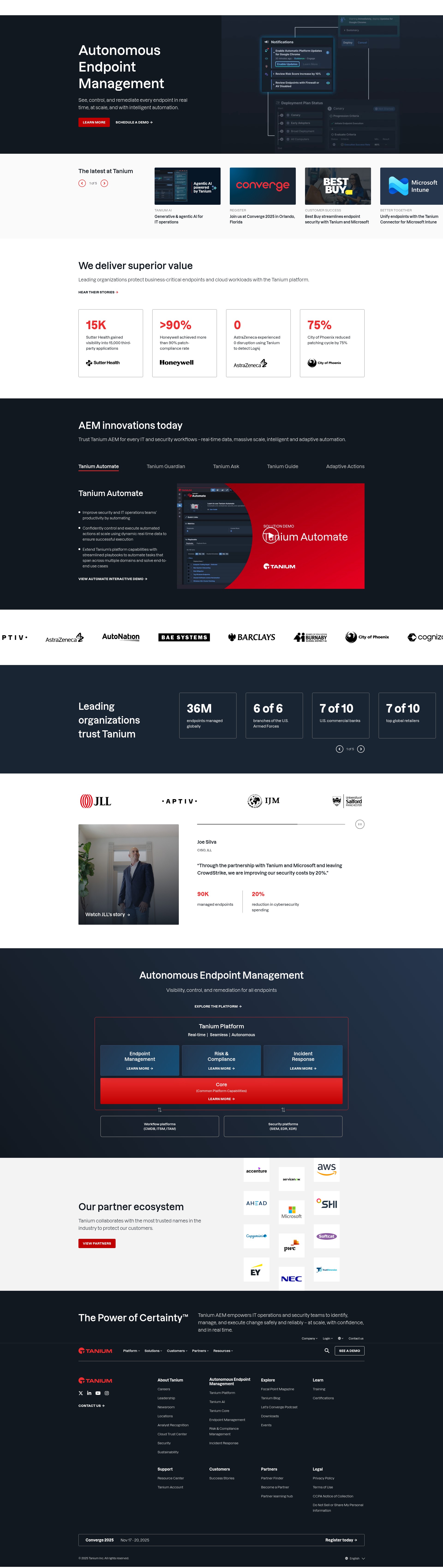 Screenshot of www.tanium.com