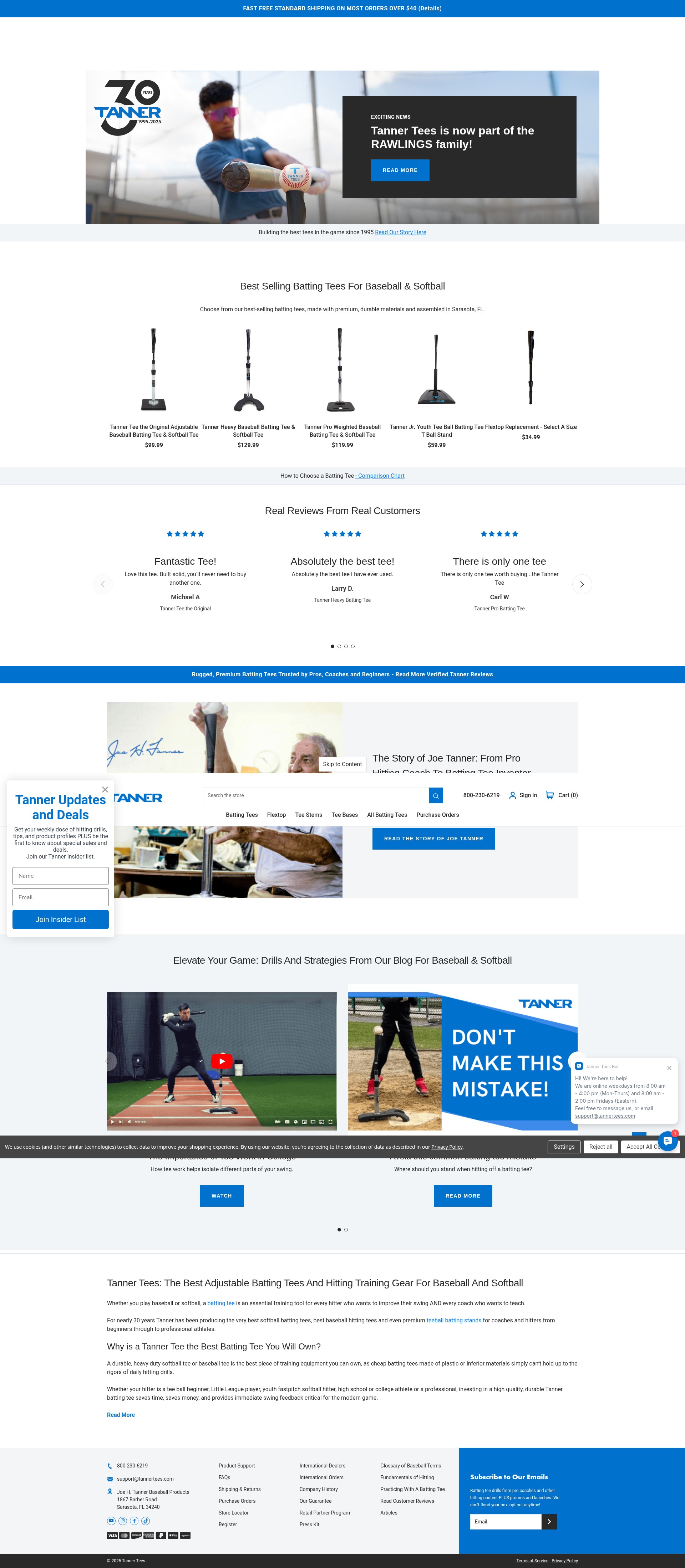 Screenshot of www.tannertees.com