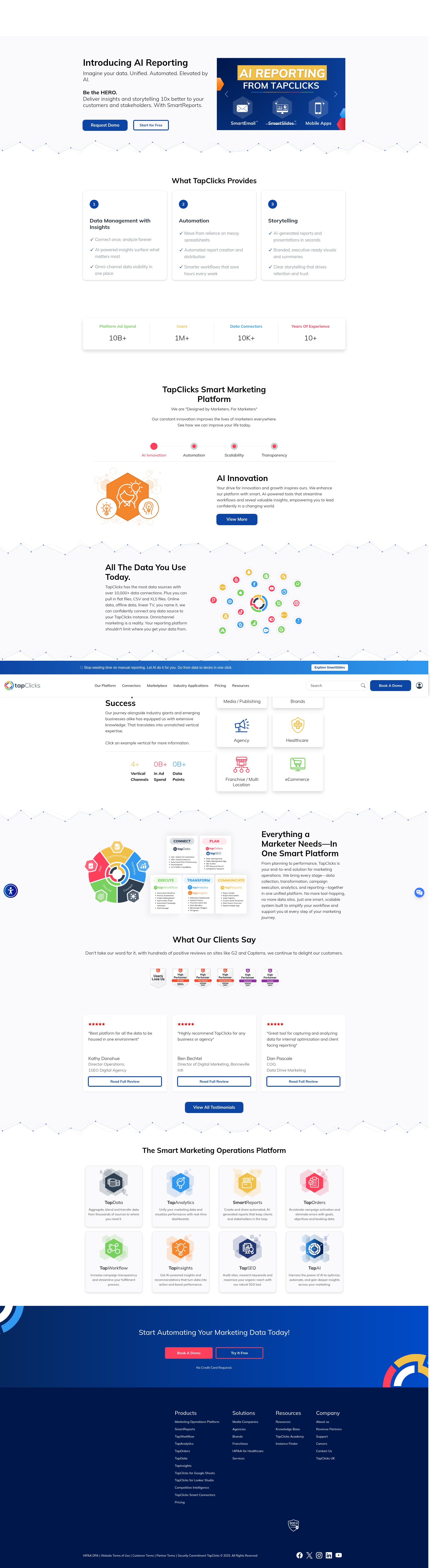 Screenshot of www.tapclicks.com