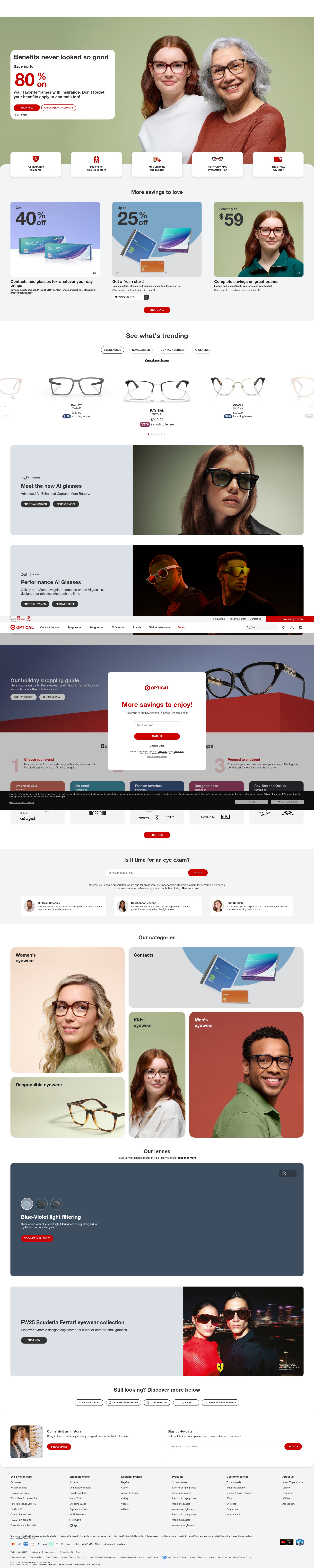 Screenshot of www.targetoptical.com