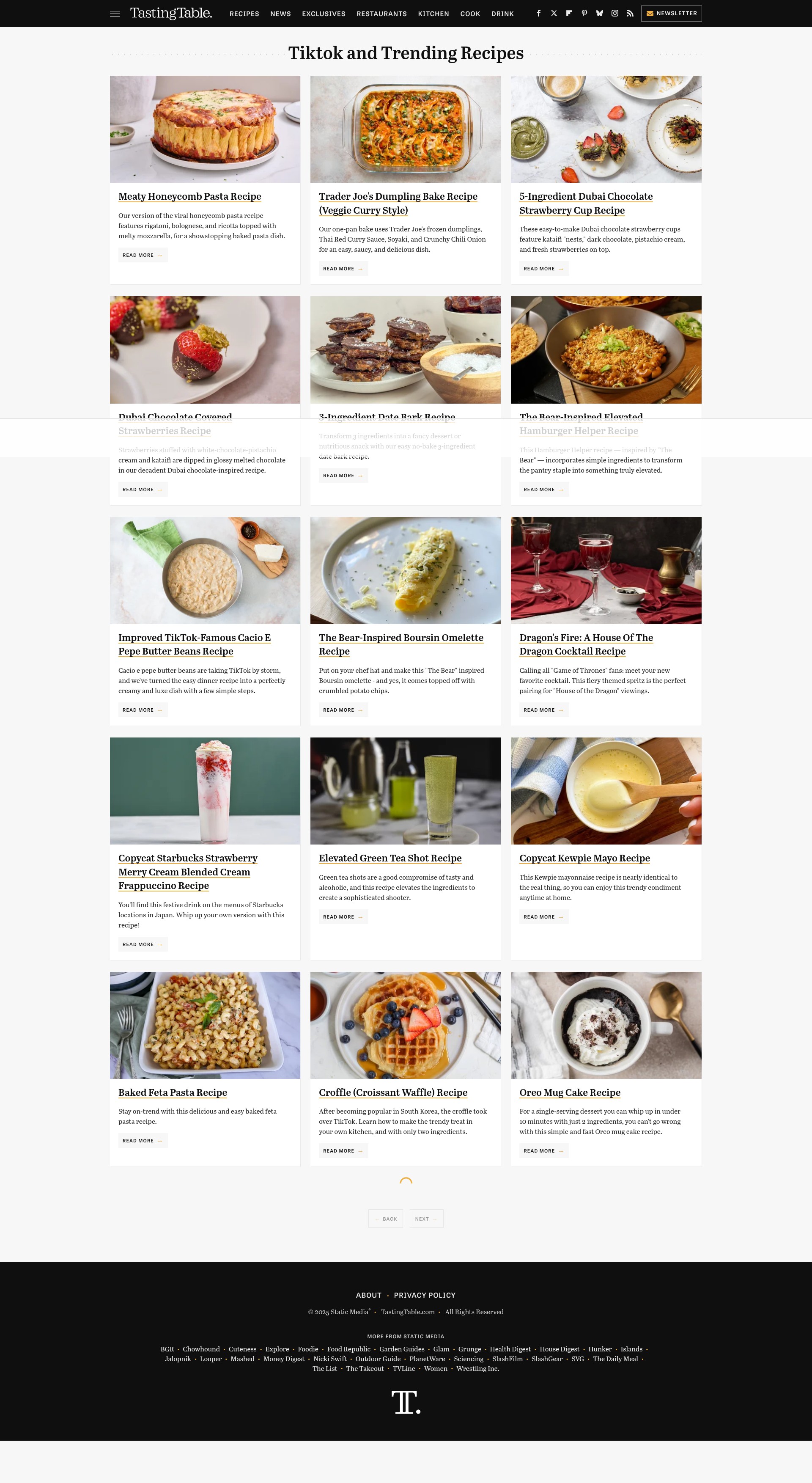 Screenshot of www.tastingtable.com