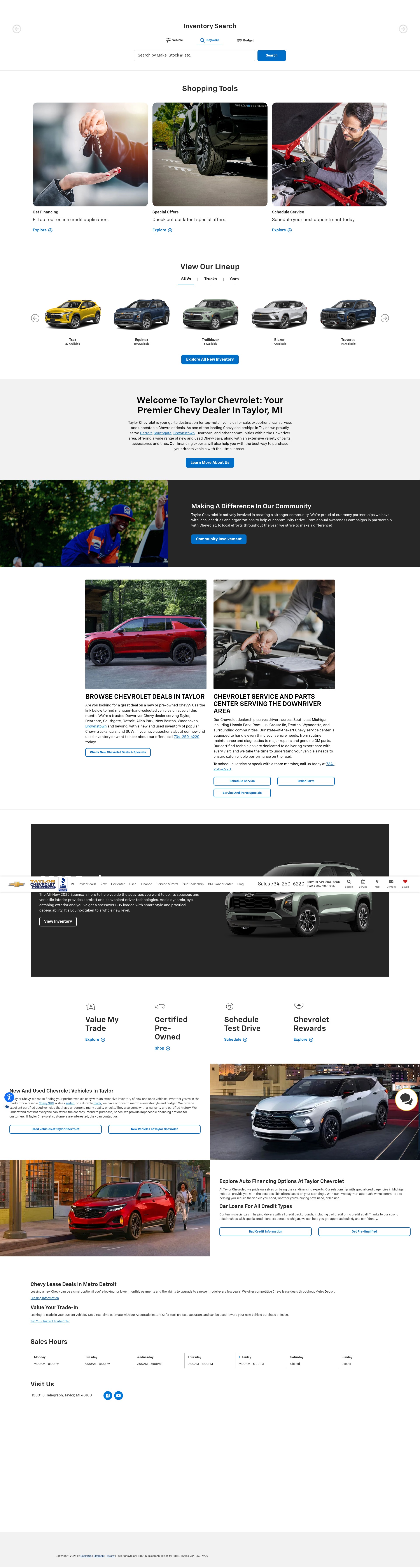 Screenshot of www.taylorchevy.com