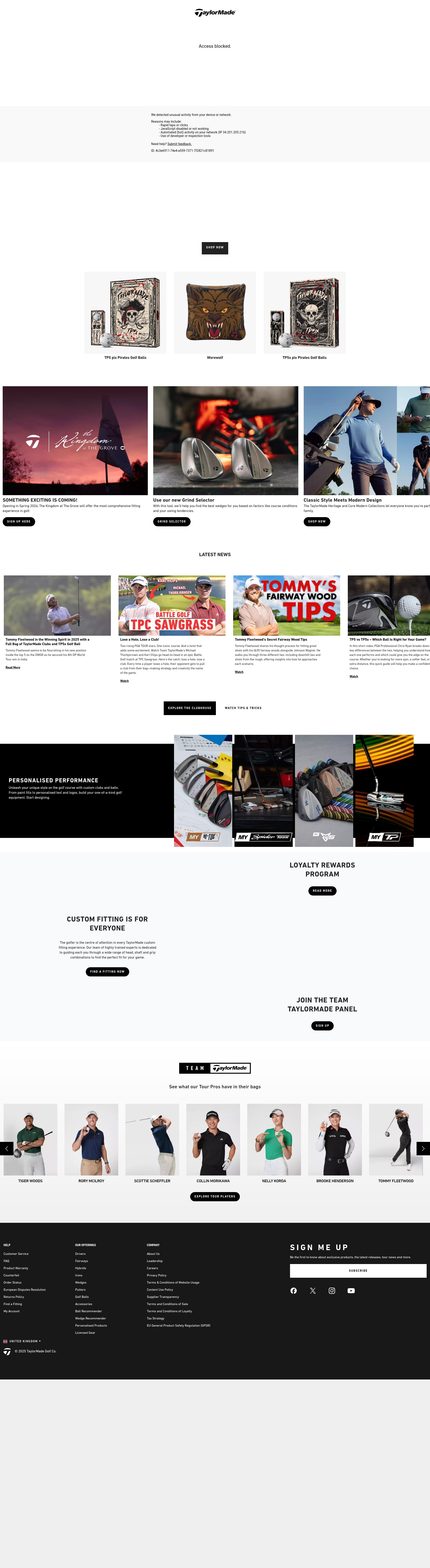Screenshot of www.taylormadegolf.co.uk