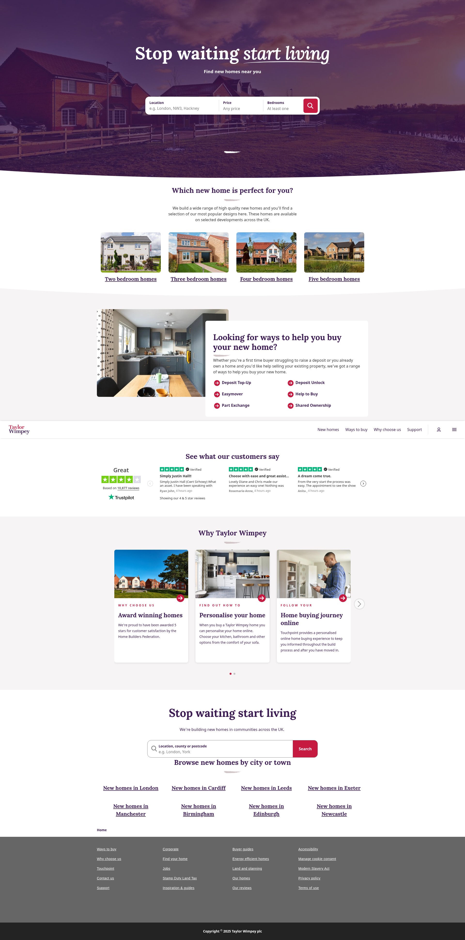 Screenshot of www.taylorwimpey.co.uk