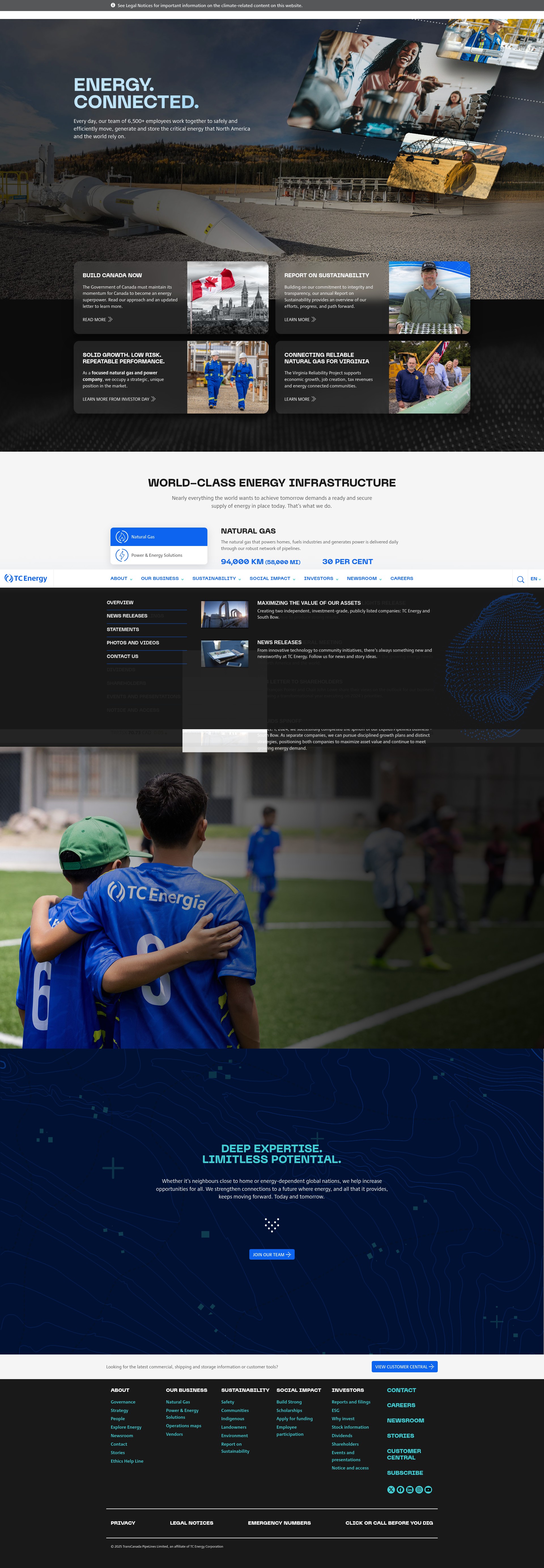 Screenshot of www.tcenergy.com