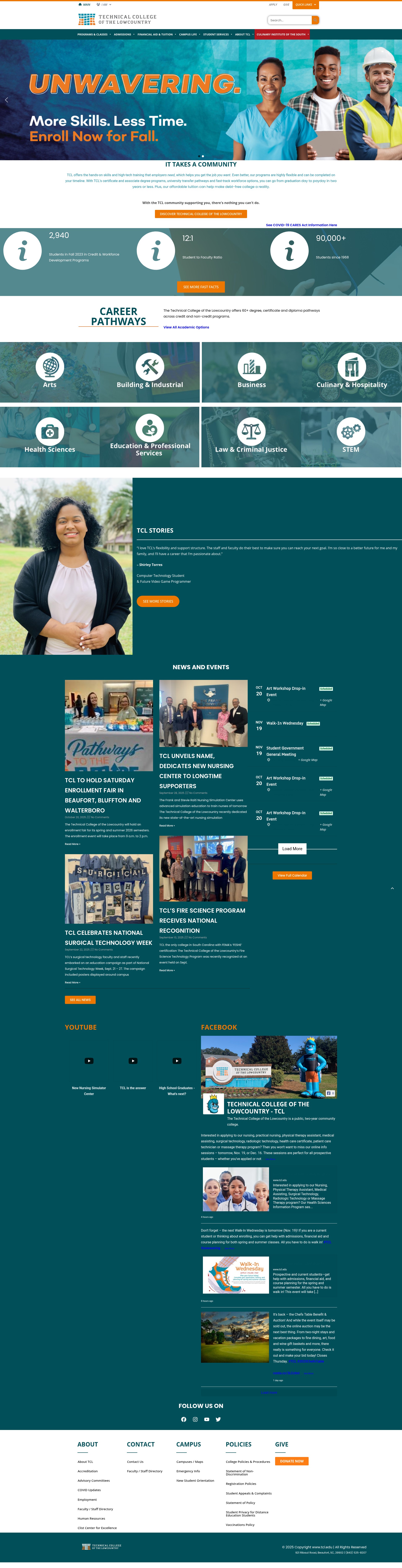 Screenshot of www.tcl.edu