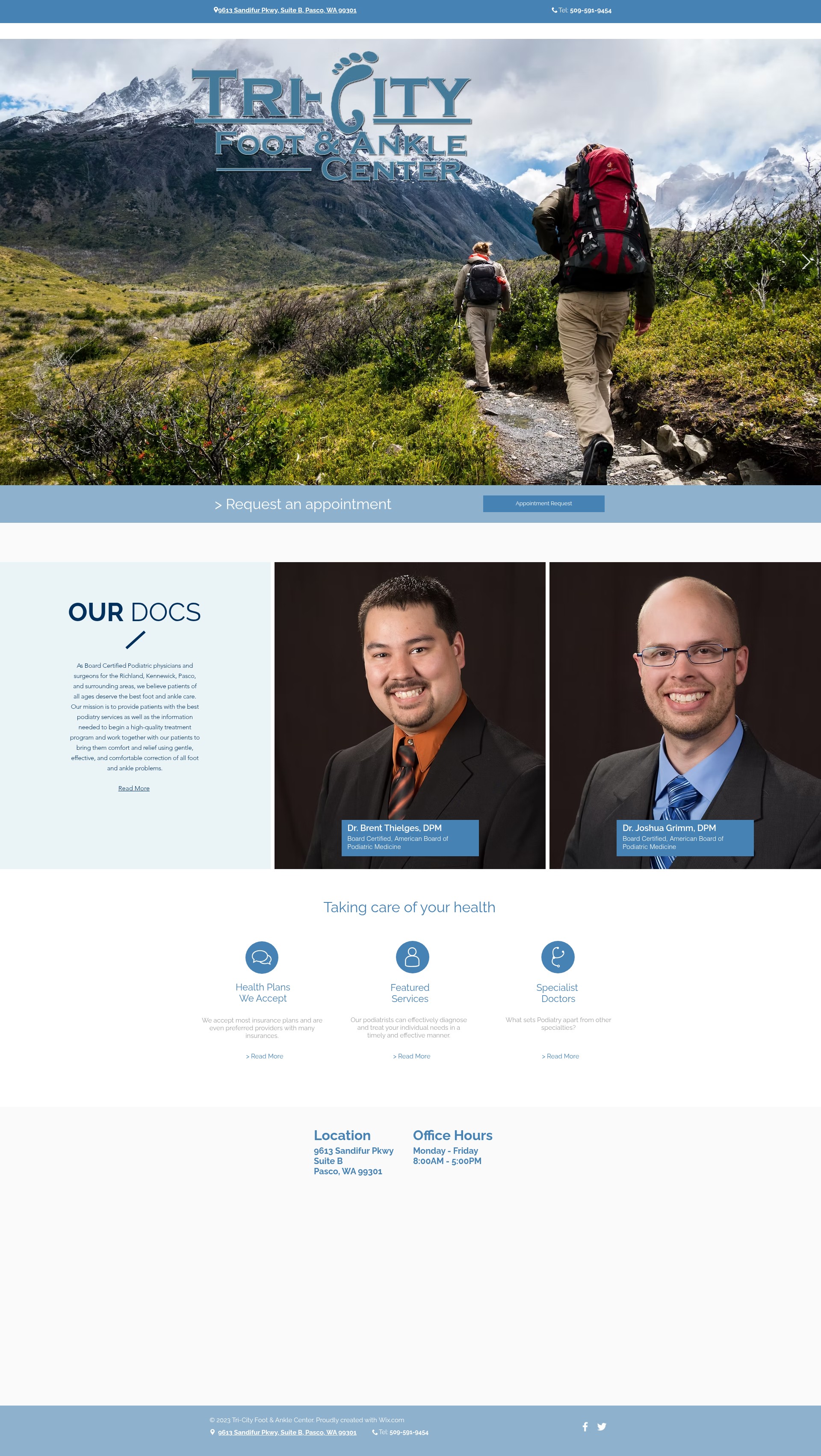 Screenshot of www.tcpodiatry.com