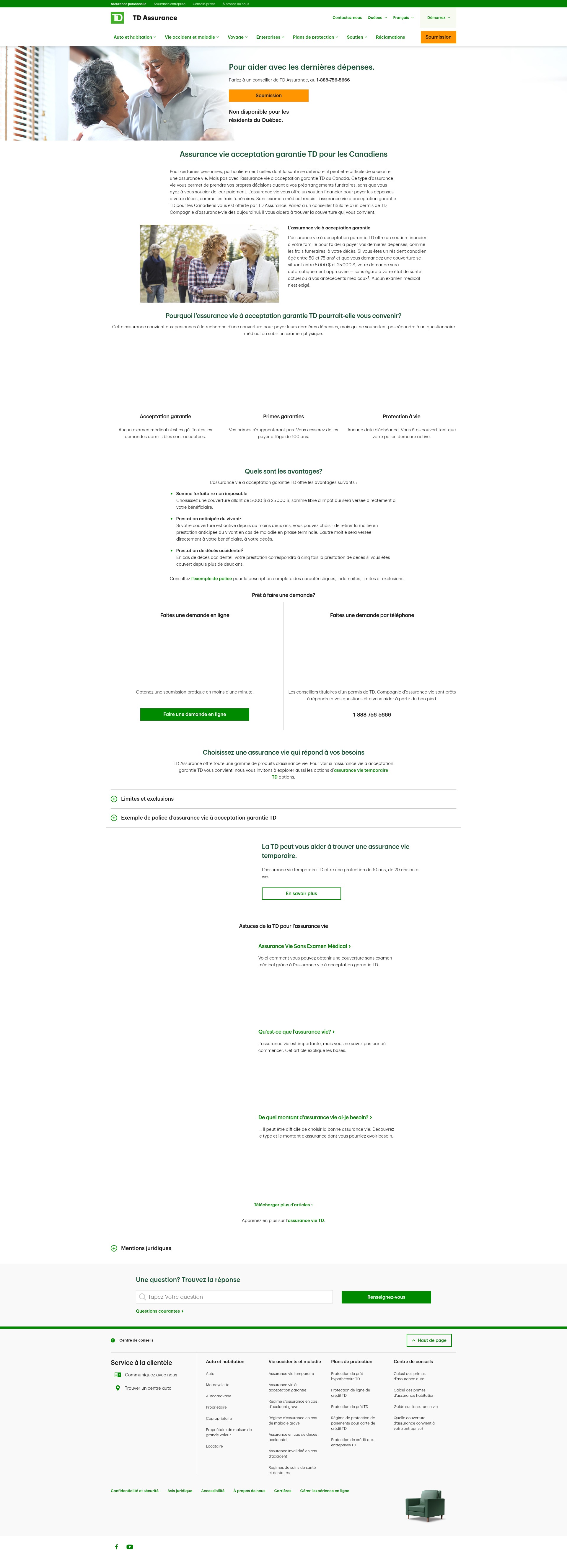 Screenshot of www.tdassurance.com