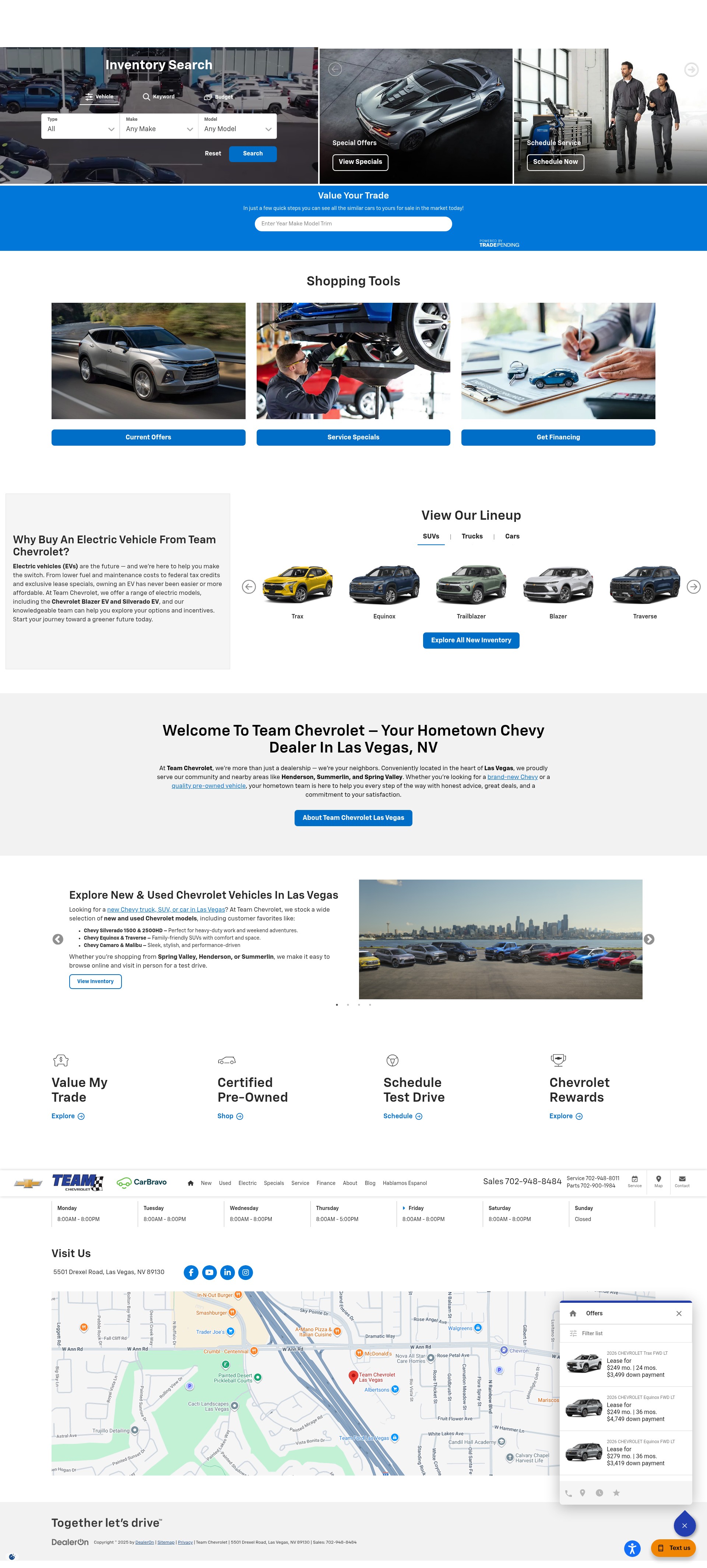 Screenshot of www.teamchevroletlv.com