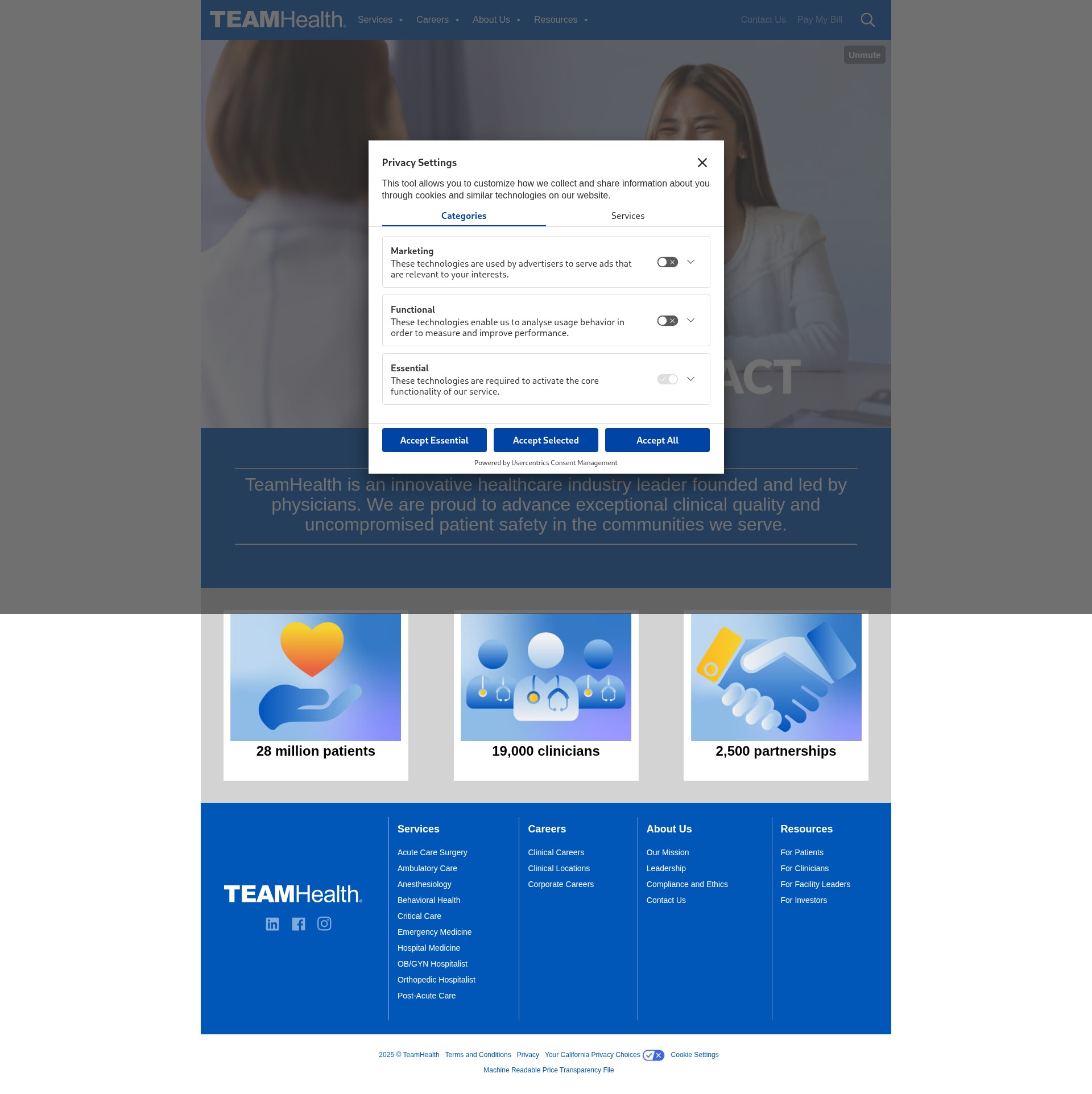 Screenshot of www.teamhealth.com