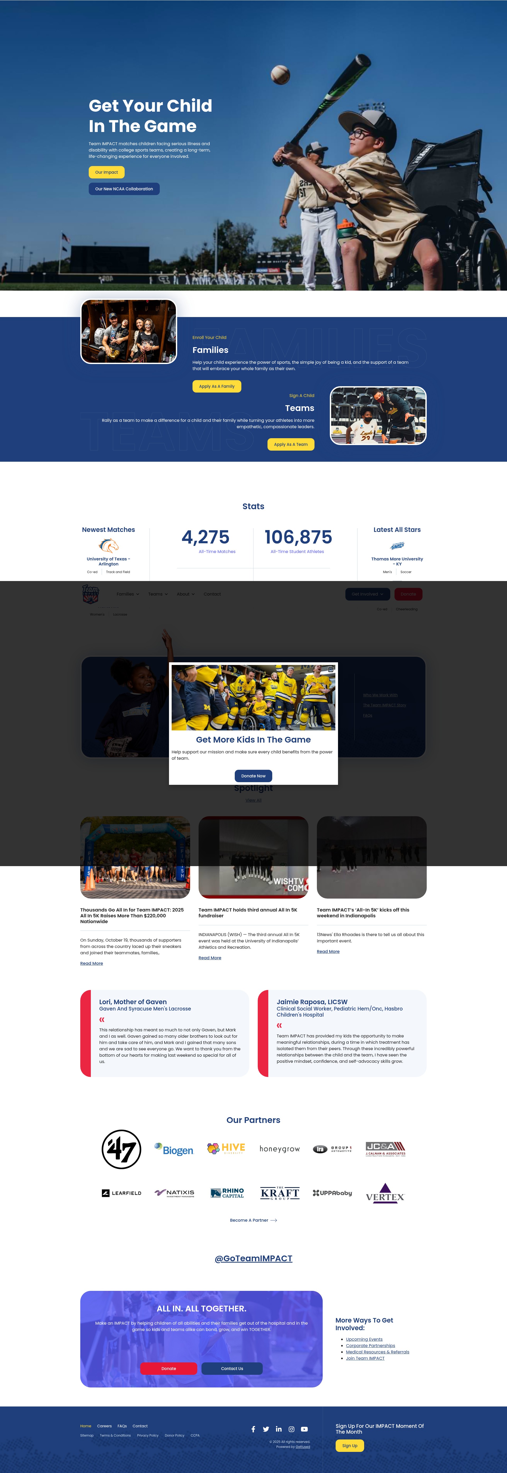 Screenshot of www.teamimpact.org