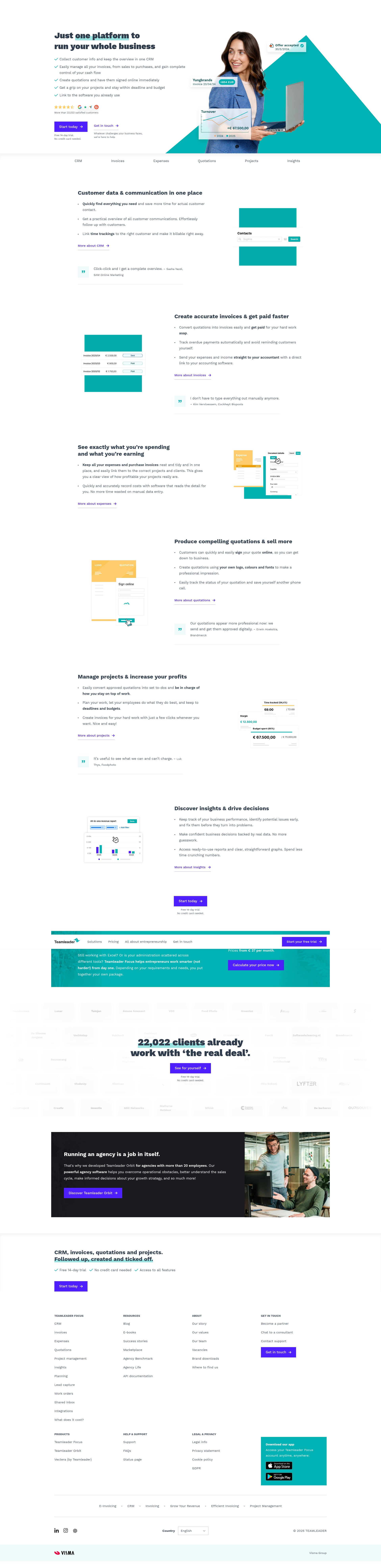 Screenshot of www.teamleader.eu