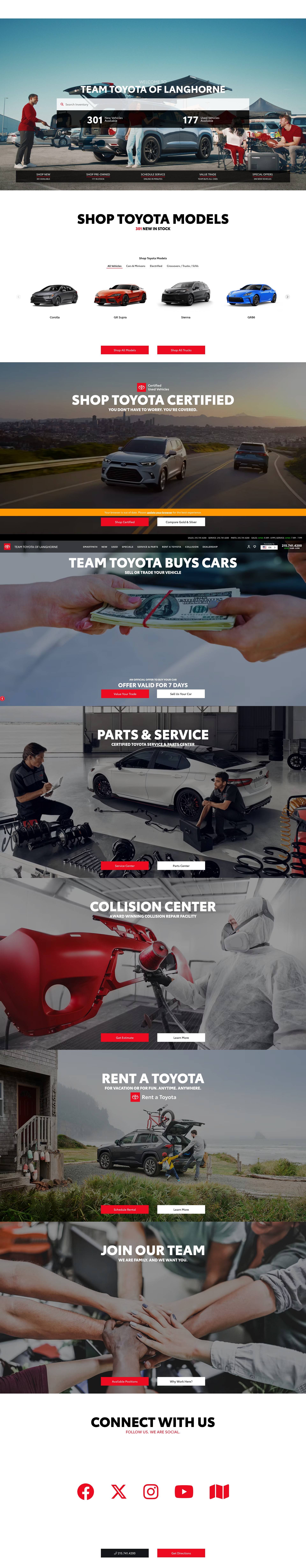 Screenshot of www.teamtoyotalanghorne.com