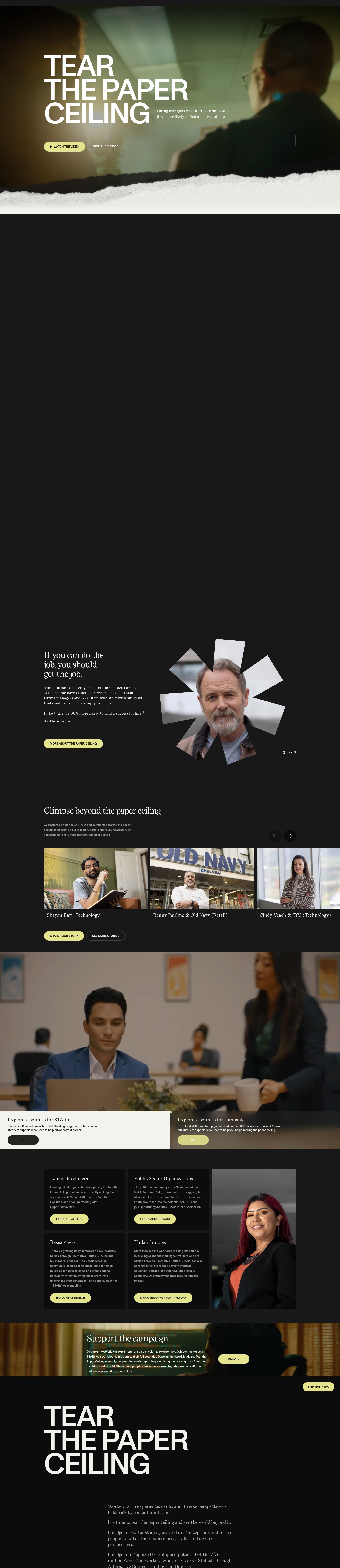 Screenshot of www.tearthepaperceiling.org