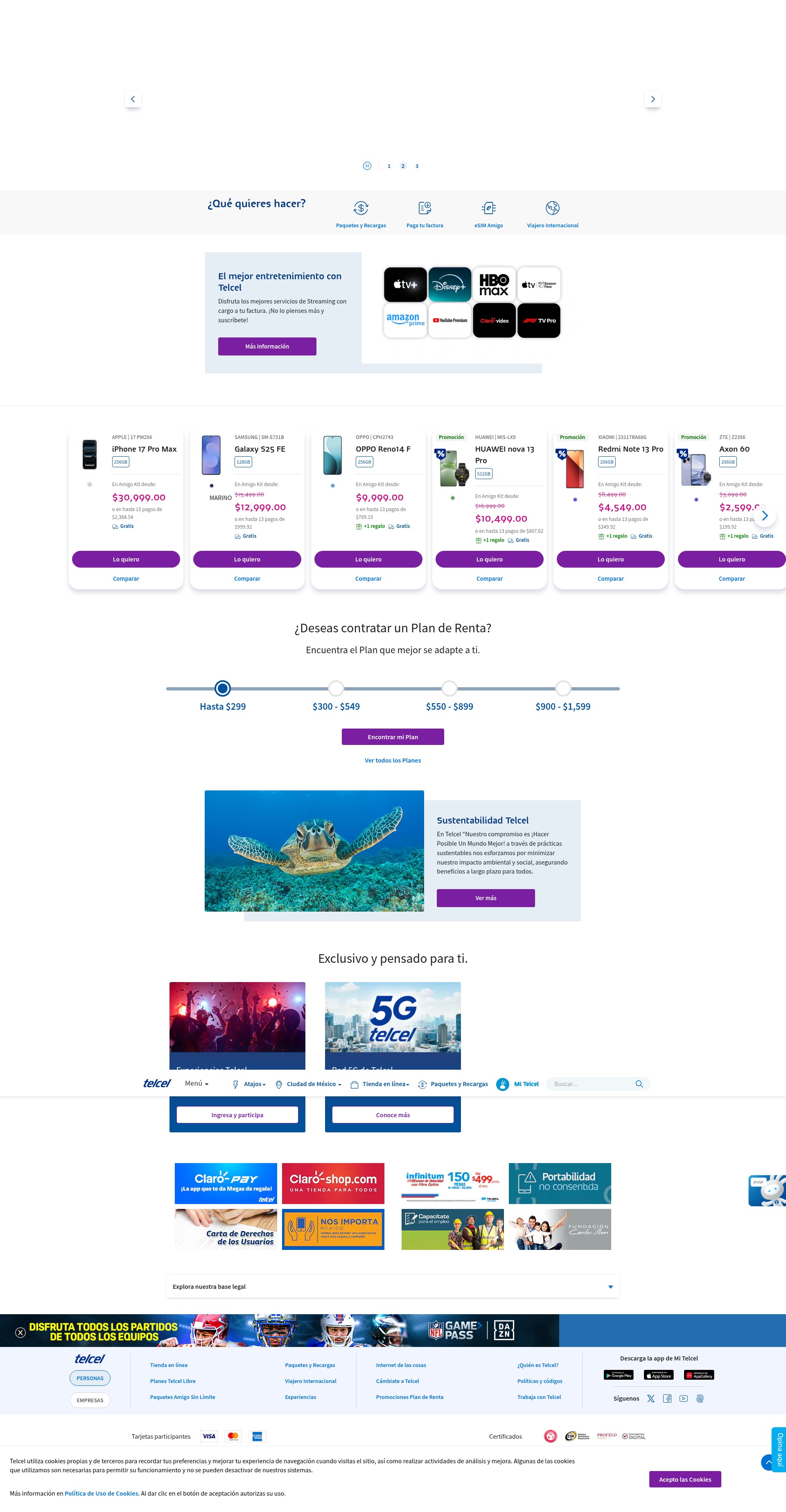 Screenshot of www.telcel.com