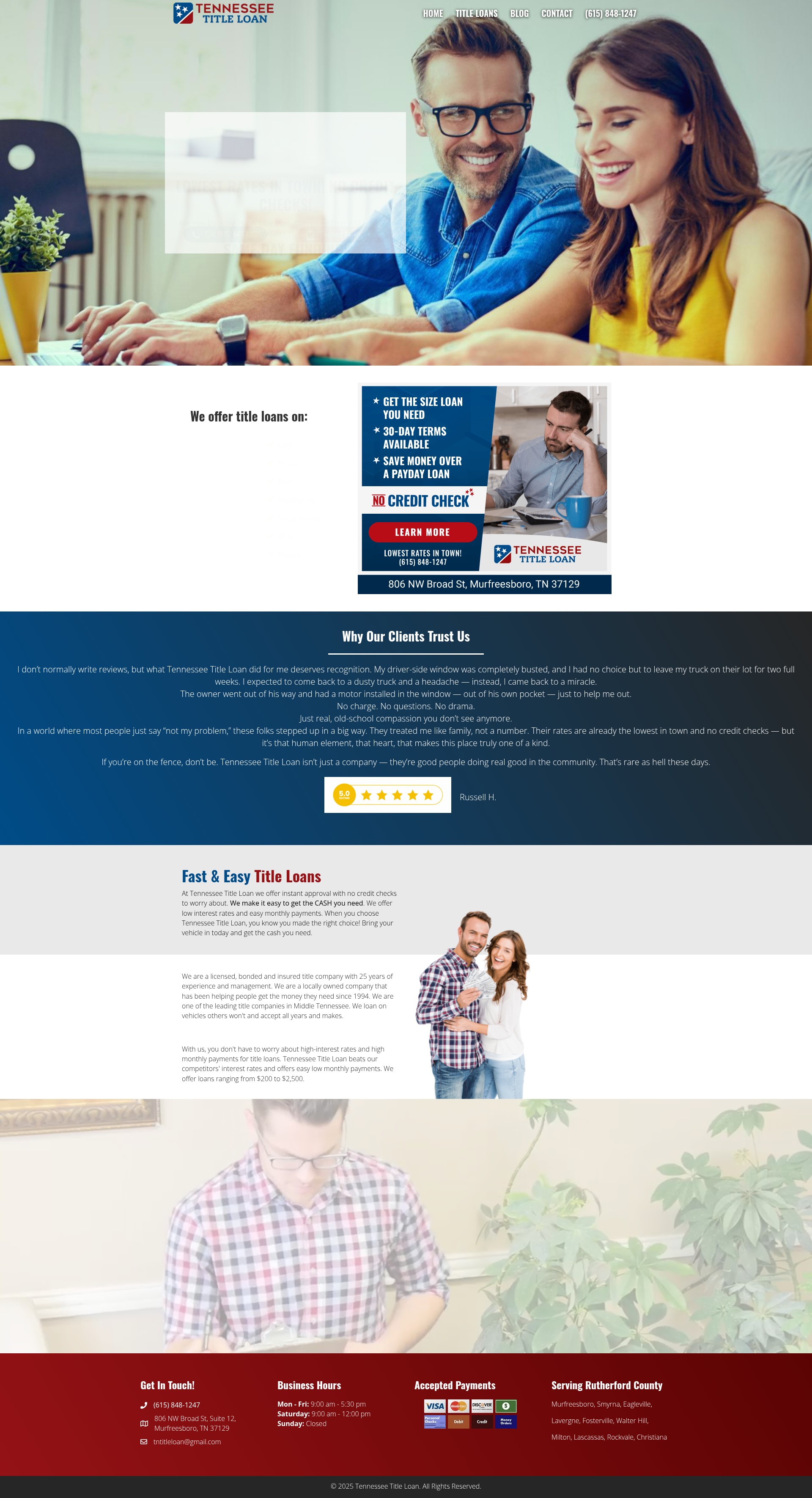 Screenshot of www.tennesseetitleloan.net