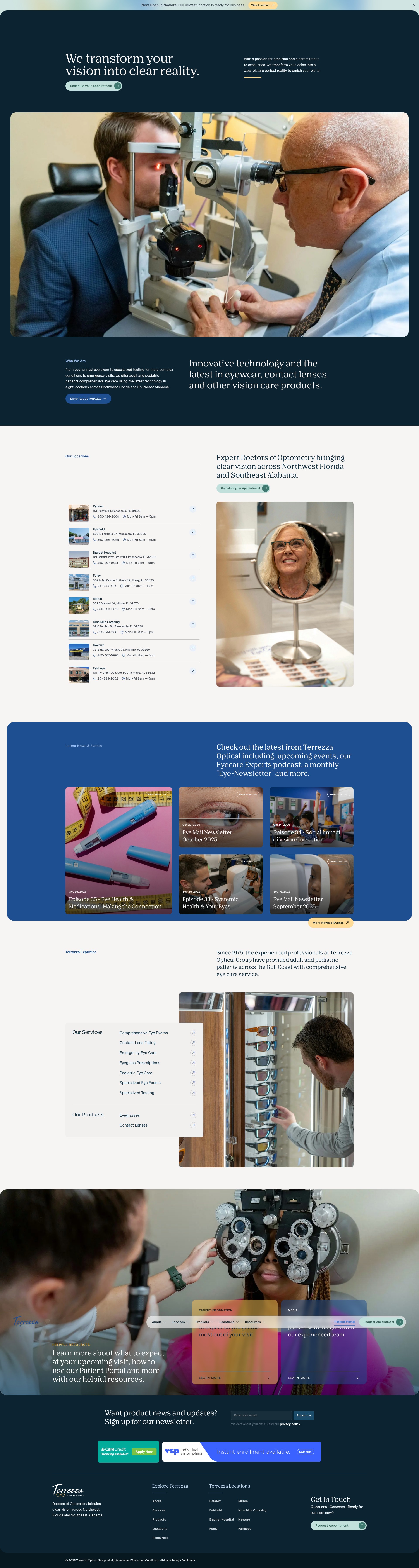 Screenshot of www.terrezzaoptical.com