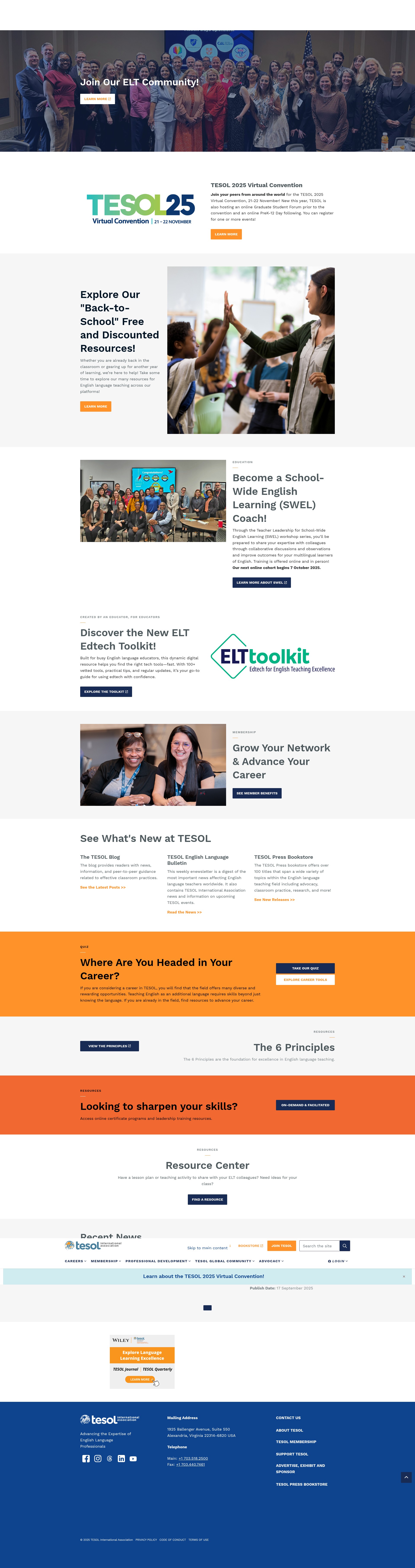 Screenshot of www.tesol.org