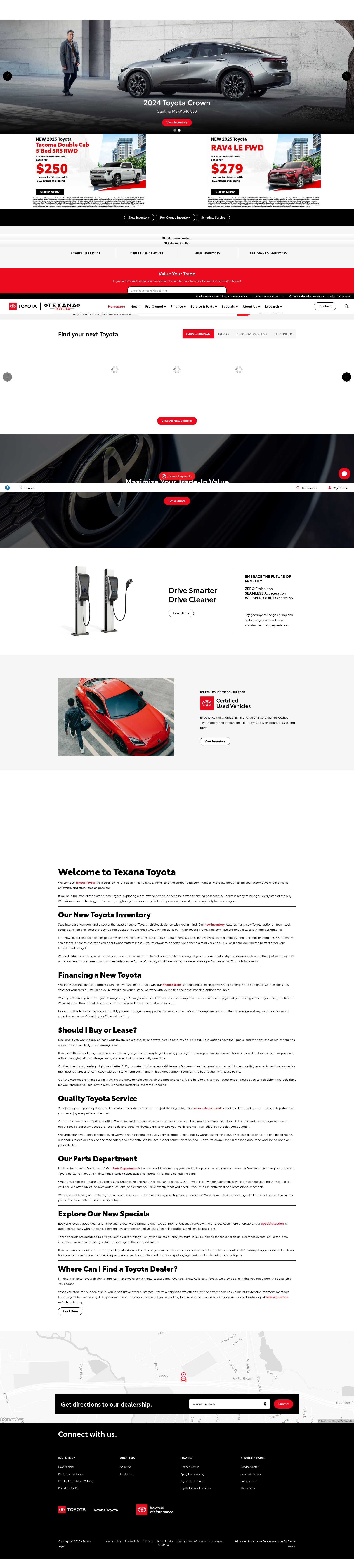 Screenshot of www.texanatoyota.com