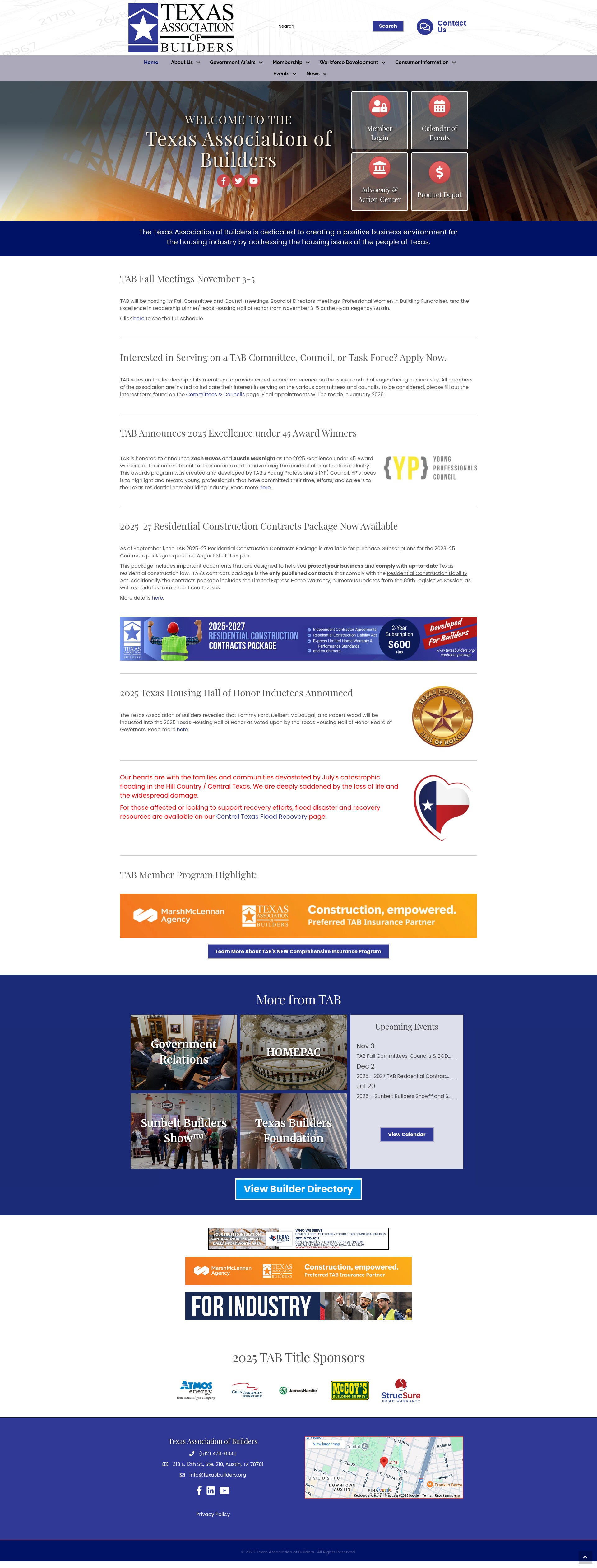 Screenshot of www.texasbuilders.org
