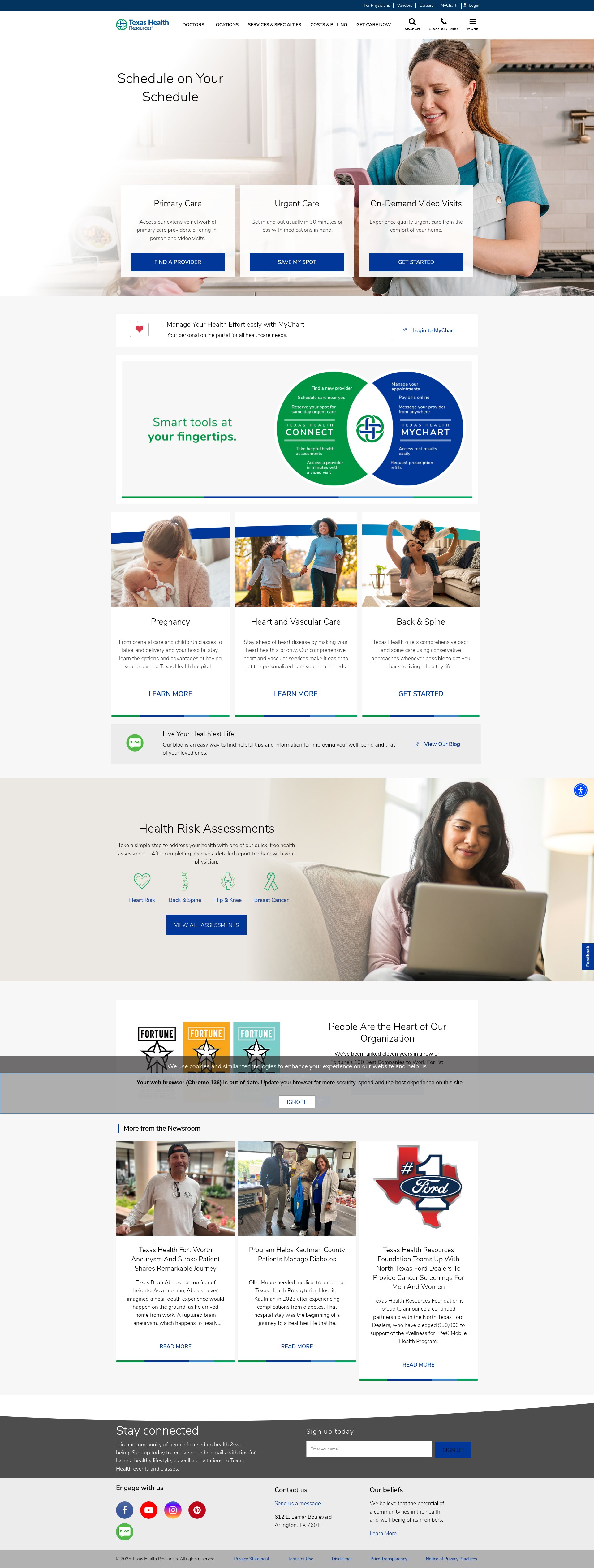 Screenshot of www.texashealth.org