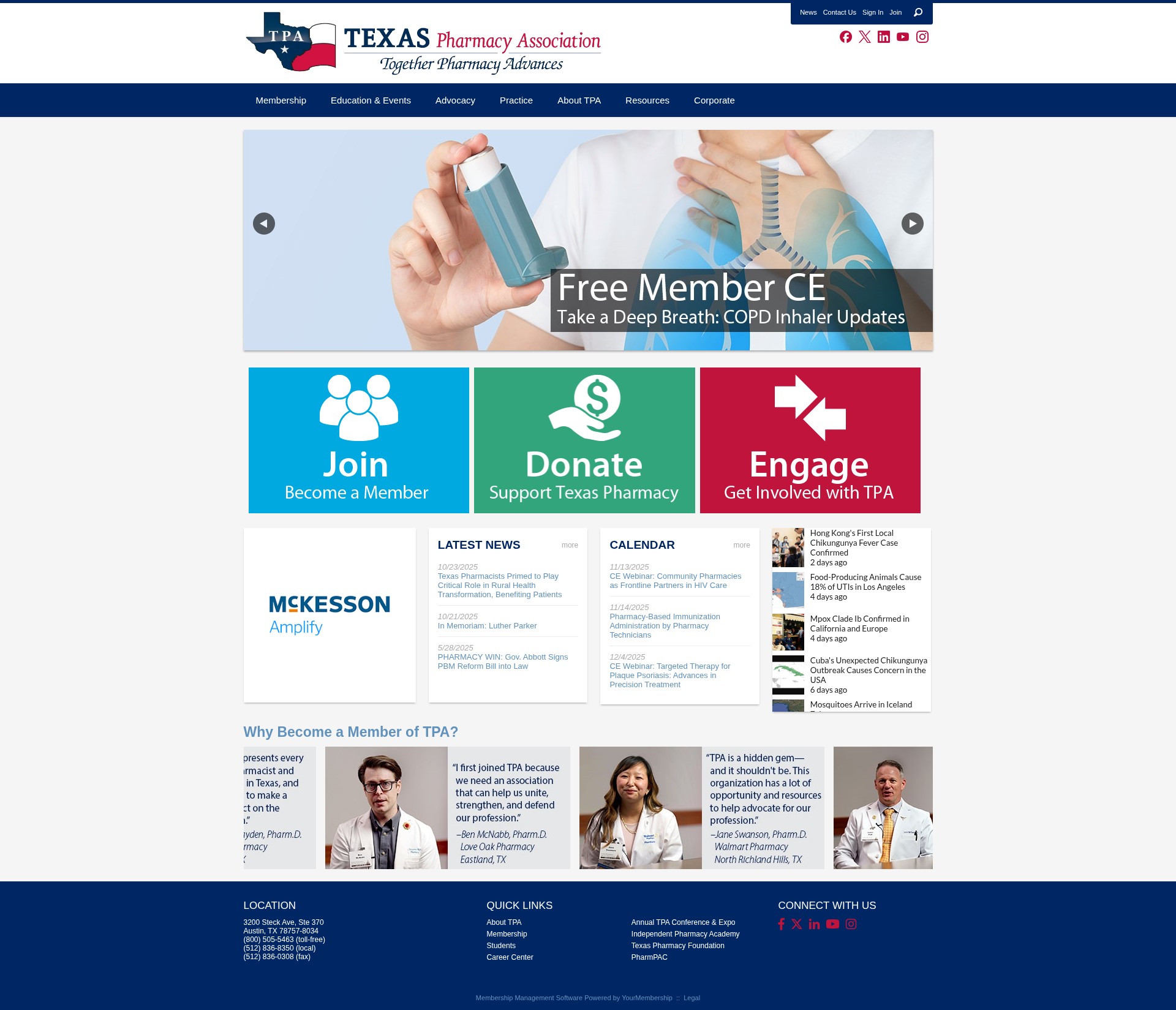 Screenshot of www.texaspharmacy.org