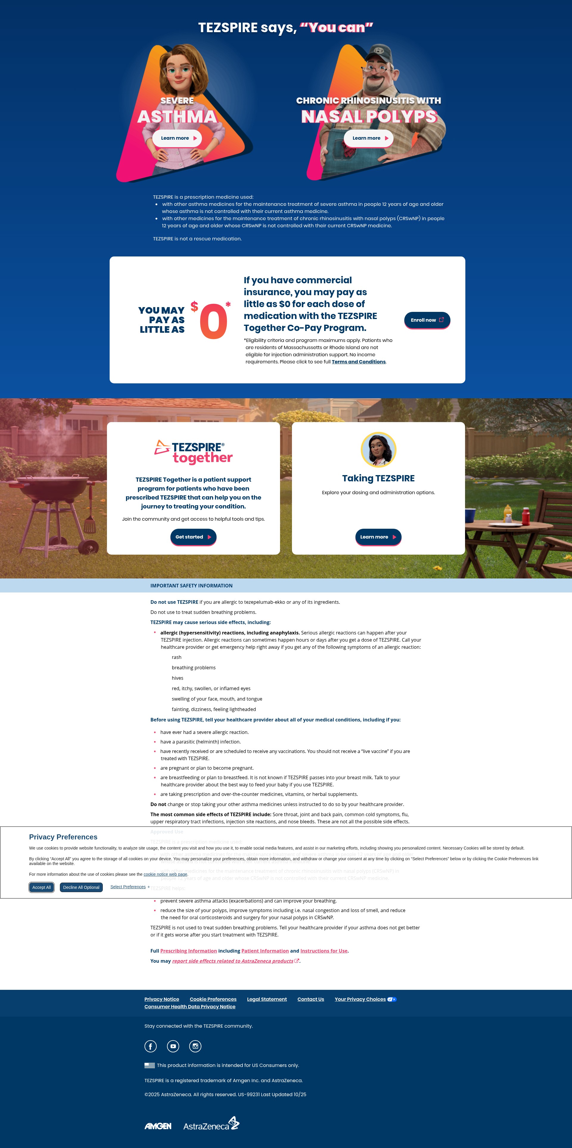 Screenshot of www.tezspire.com