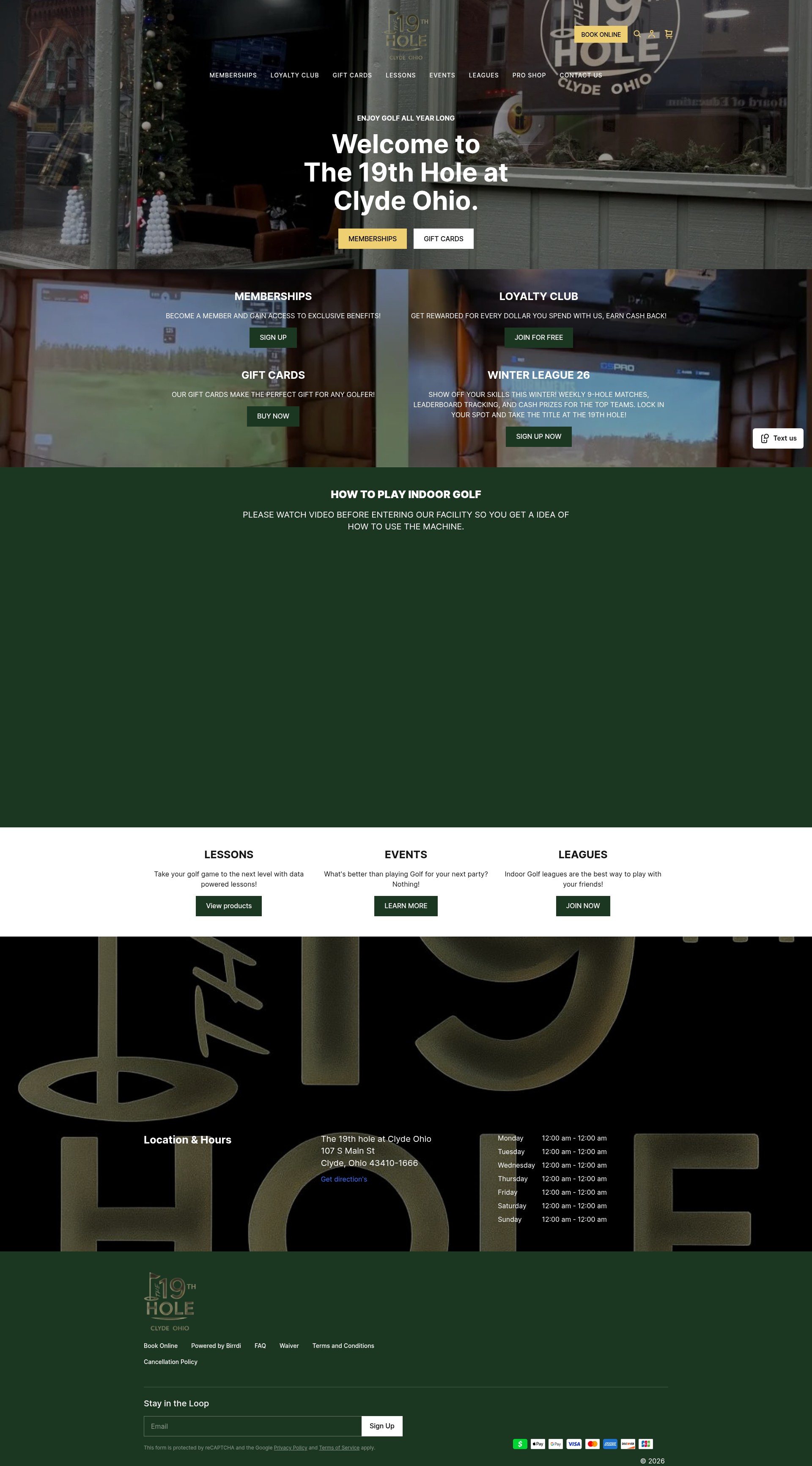 Screenshot of www.the19thholeclyde.com