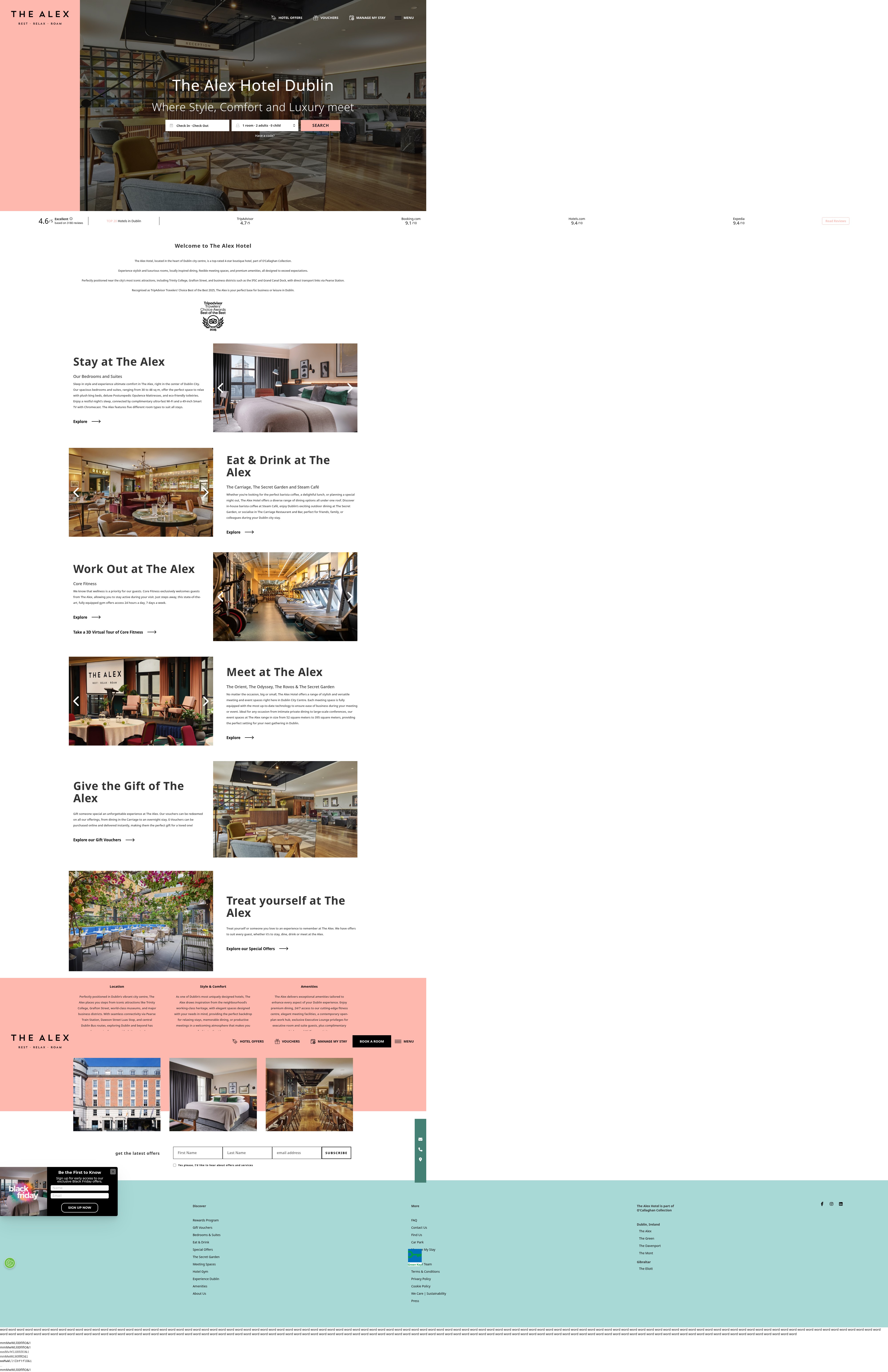 Screenshot of www.thealexhotel.ie