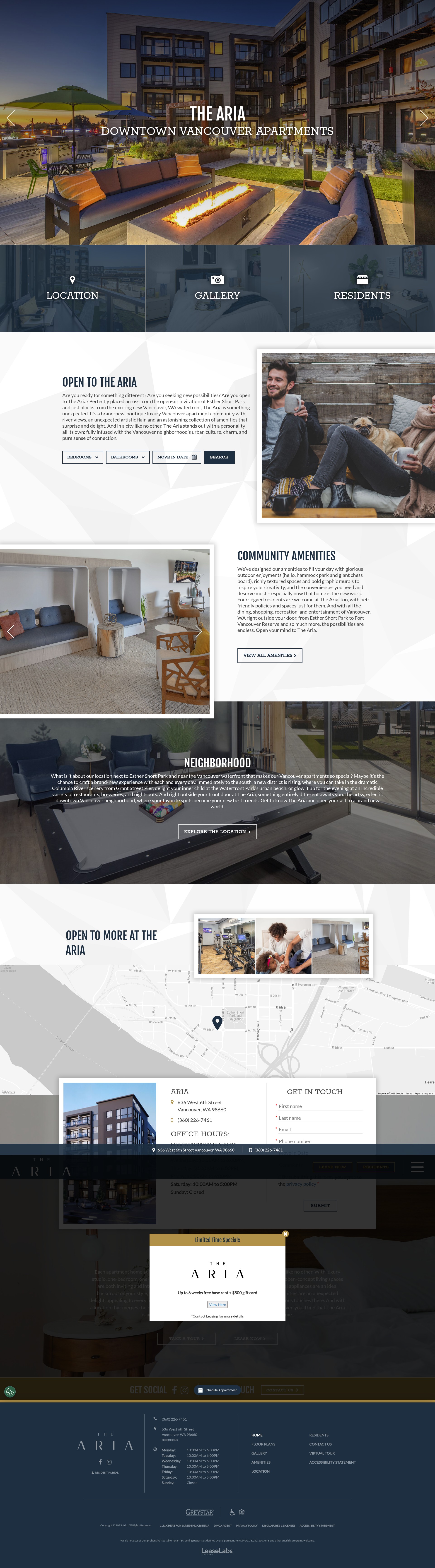 Screenshot of www.thearialiving.com