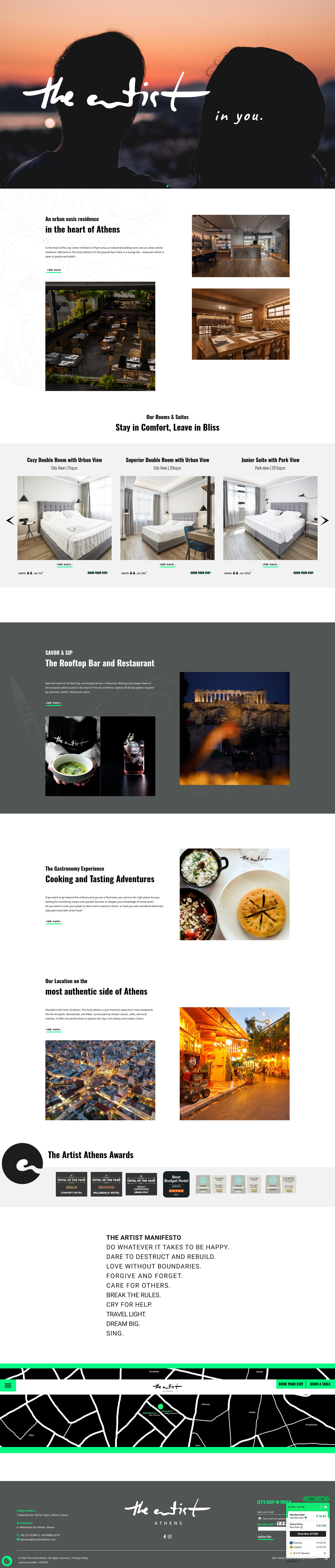 Screenshot of www.theartistathens.com