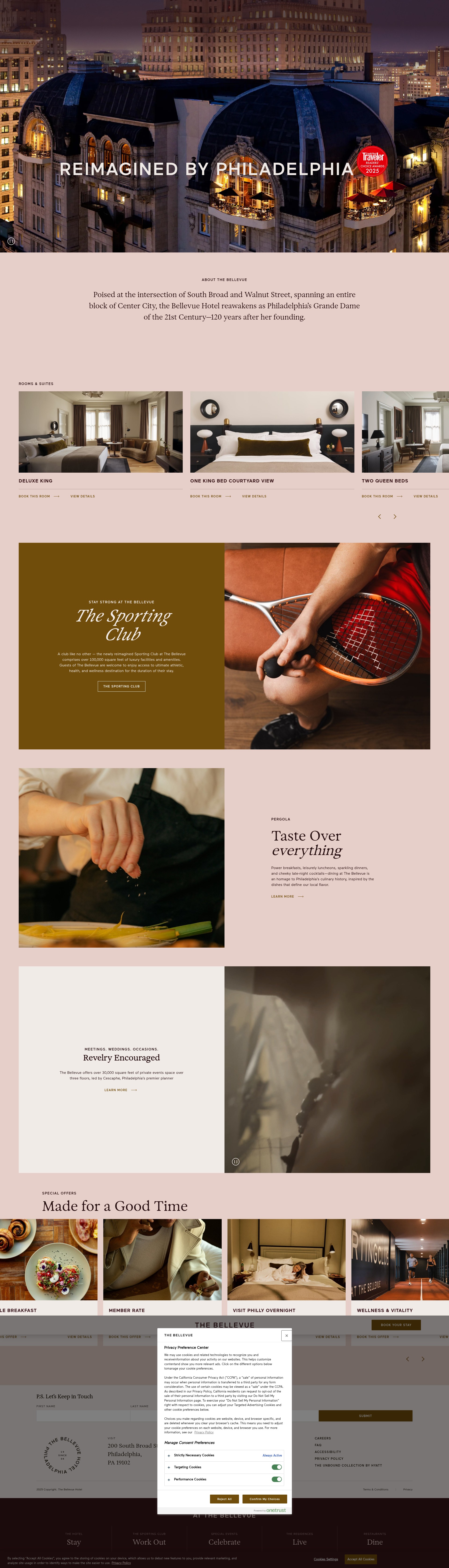 Screenshot of www.thebellevuehotel.com