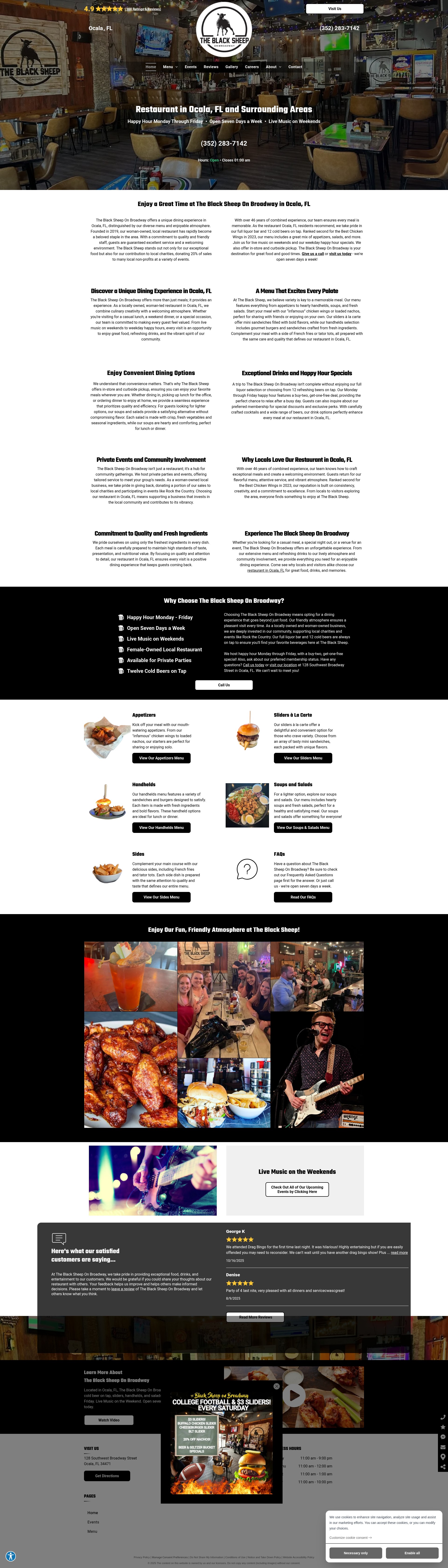 Screenshot of www.theblacksheeponbroadwayocala.com