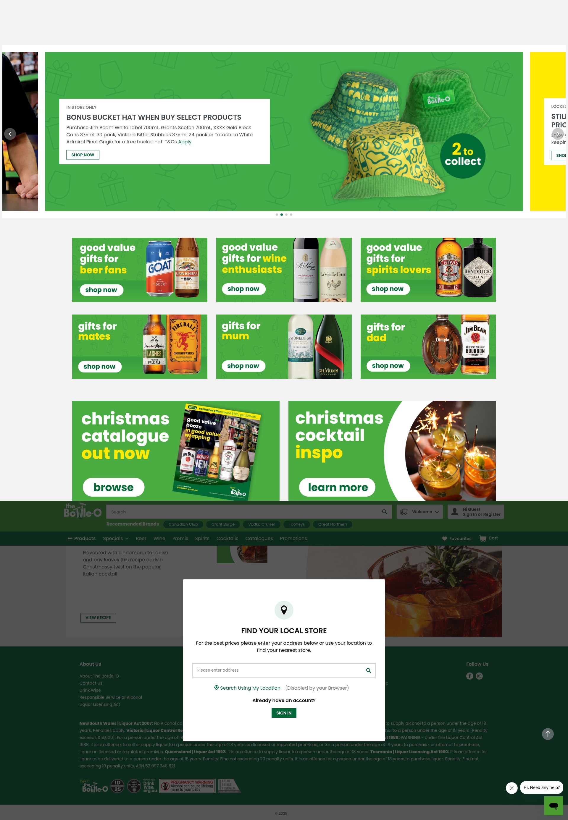 Screenshot of www.thebottle-o.com.au