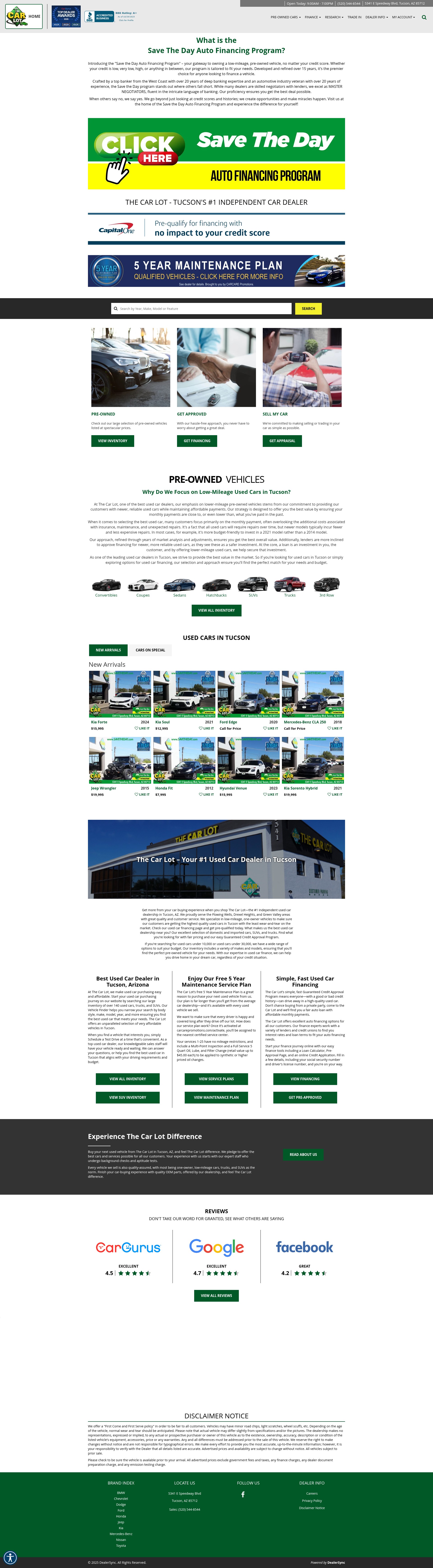 Screenshot of www.thecarlots.com
