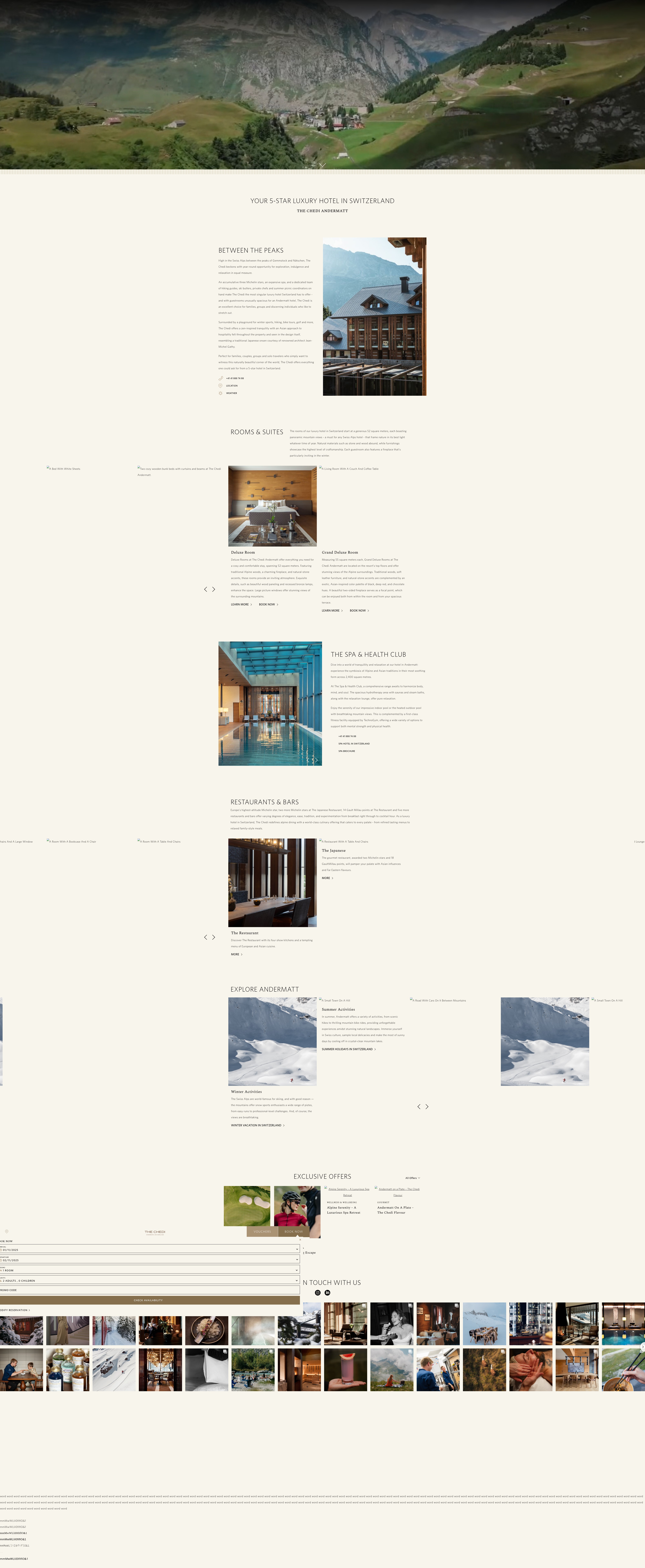 Screenshot of www.thechediandermatt.com