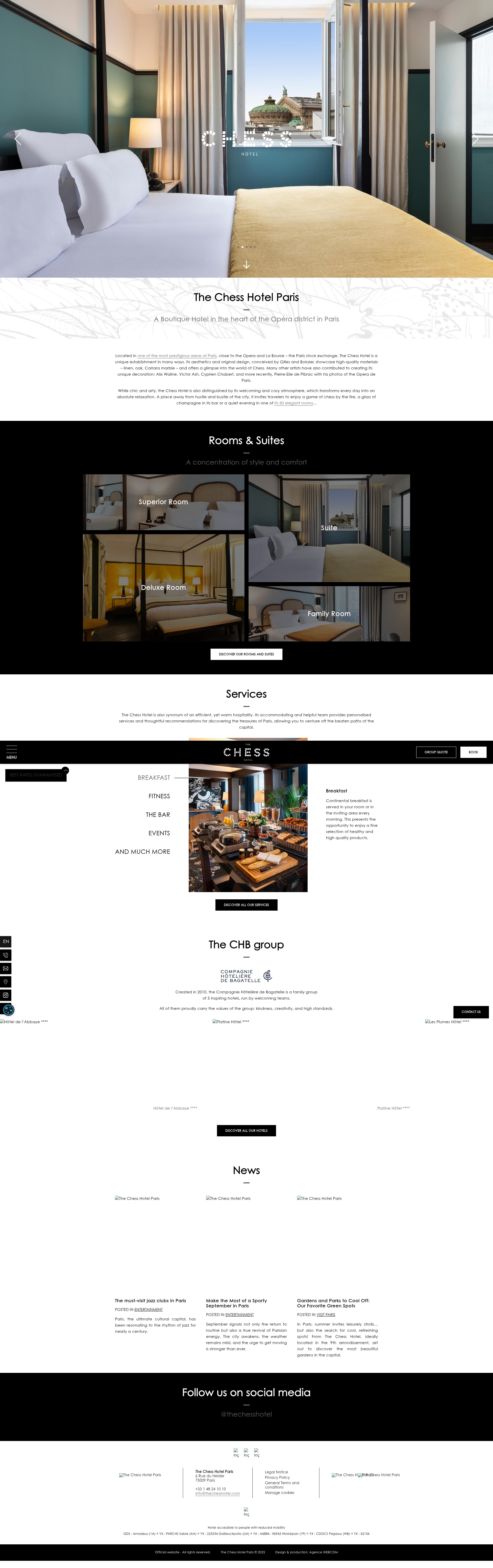 Screenshot of www.thechesshotel.com