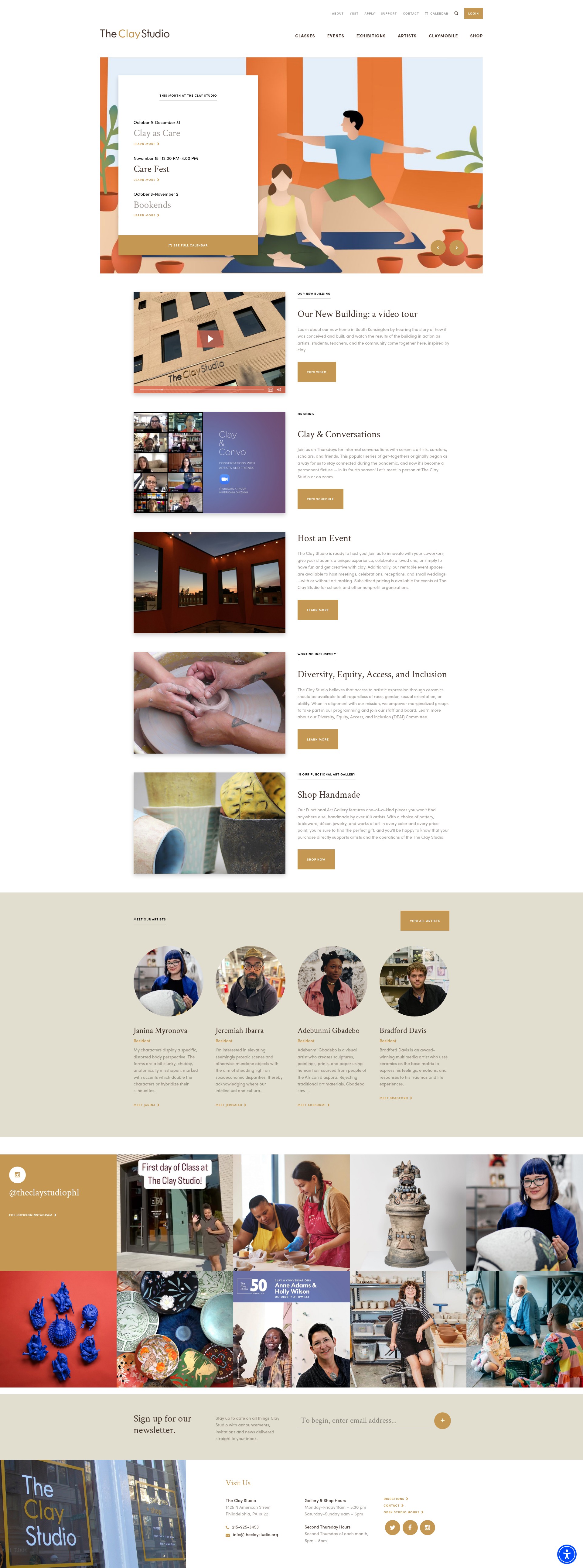 Screenshot of www.theclaystudio.org