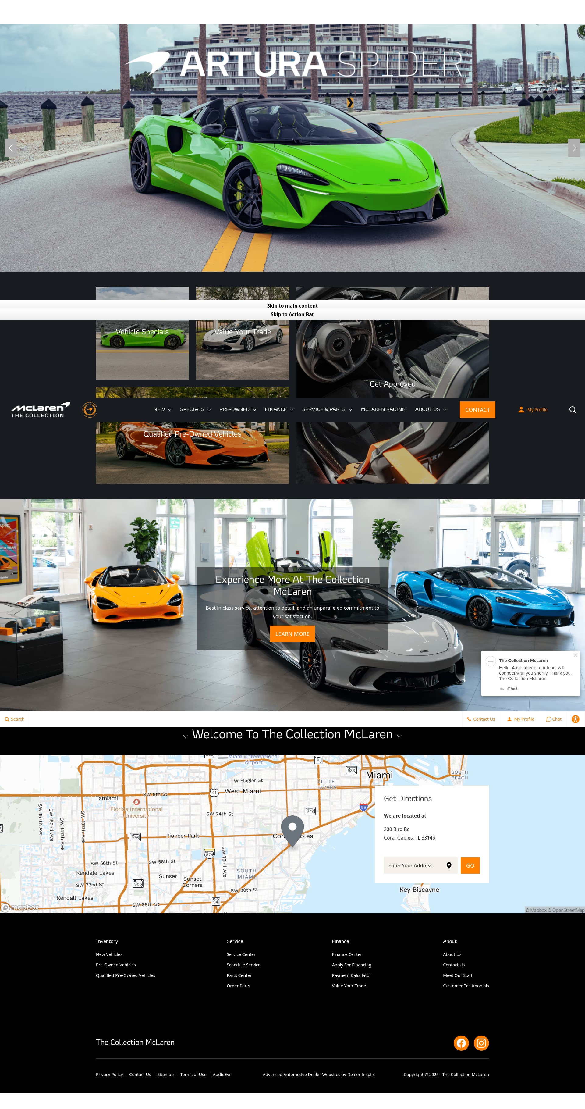 Screenshot of www.thecollectionmclaren.com