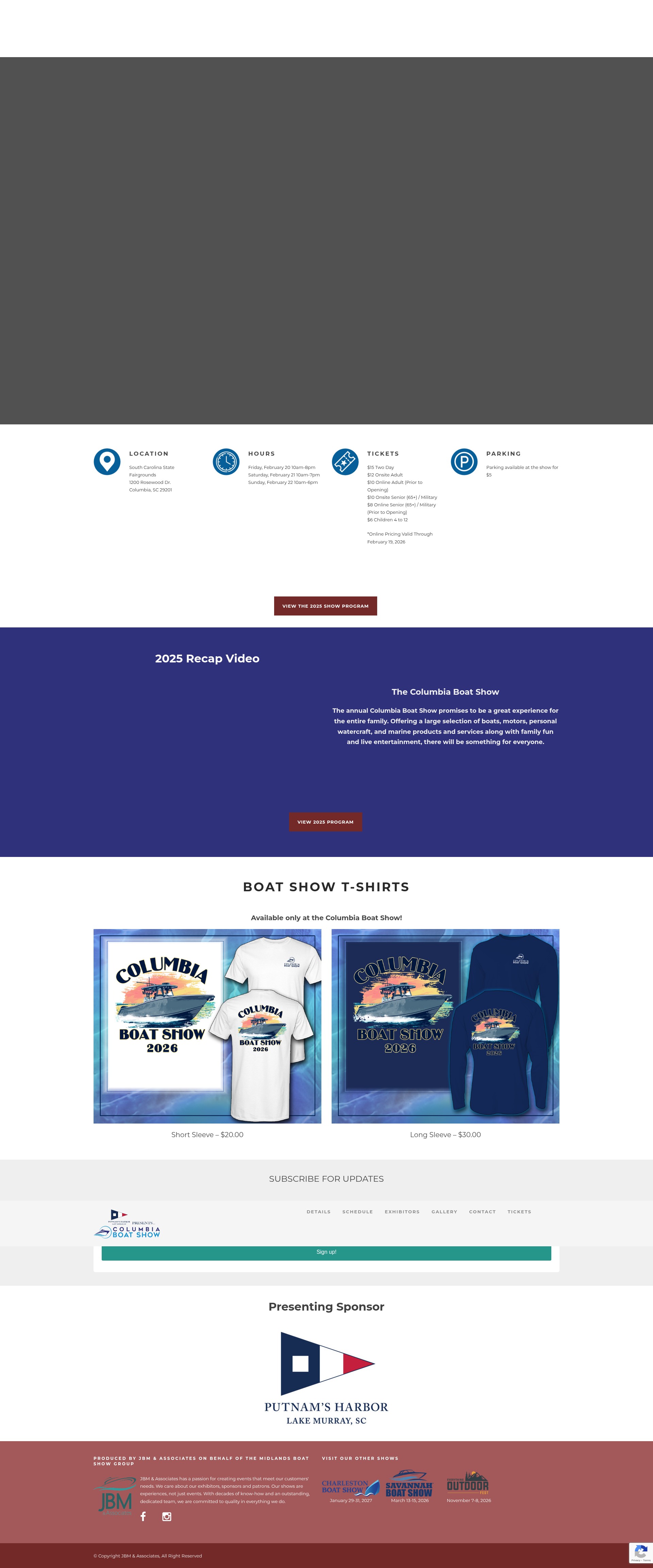 Screenshot of www.thecolumbiaboatshow.com