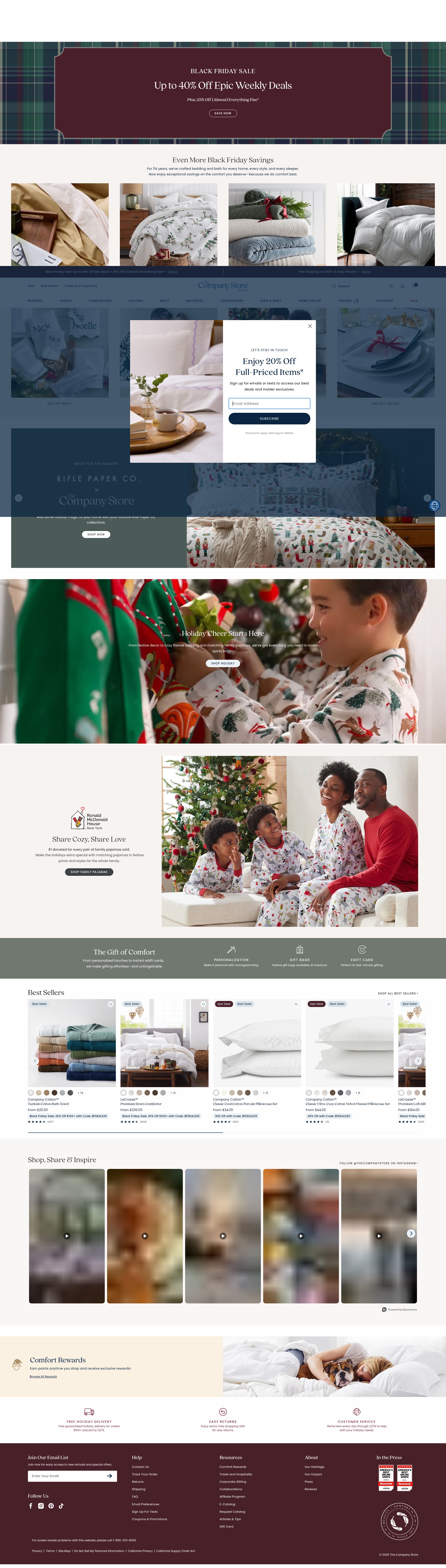 Screenshot of www.thecompanystore.com