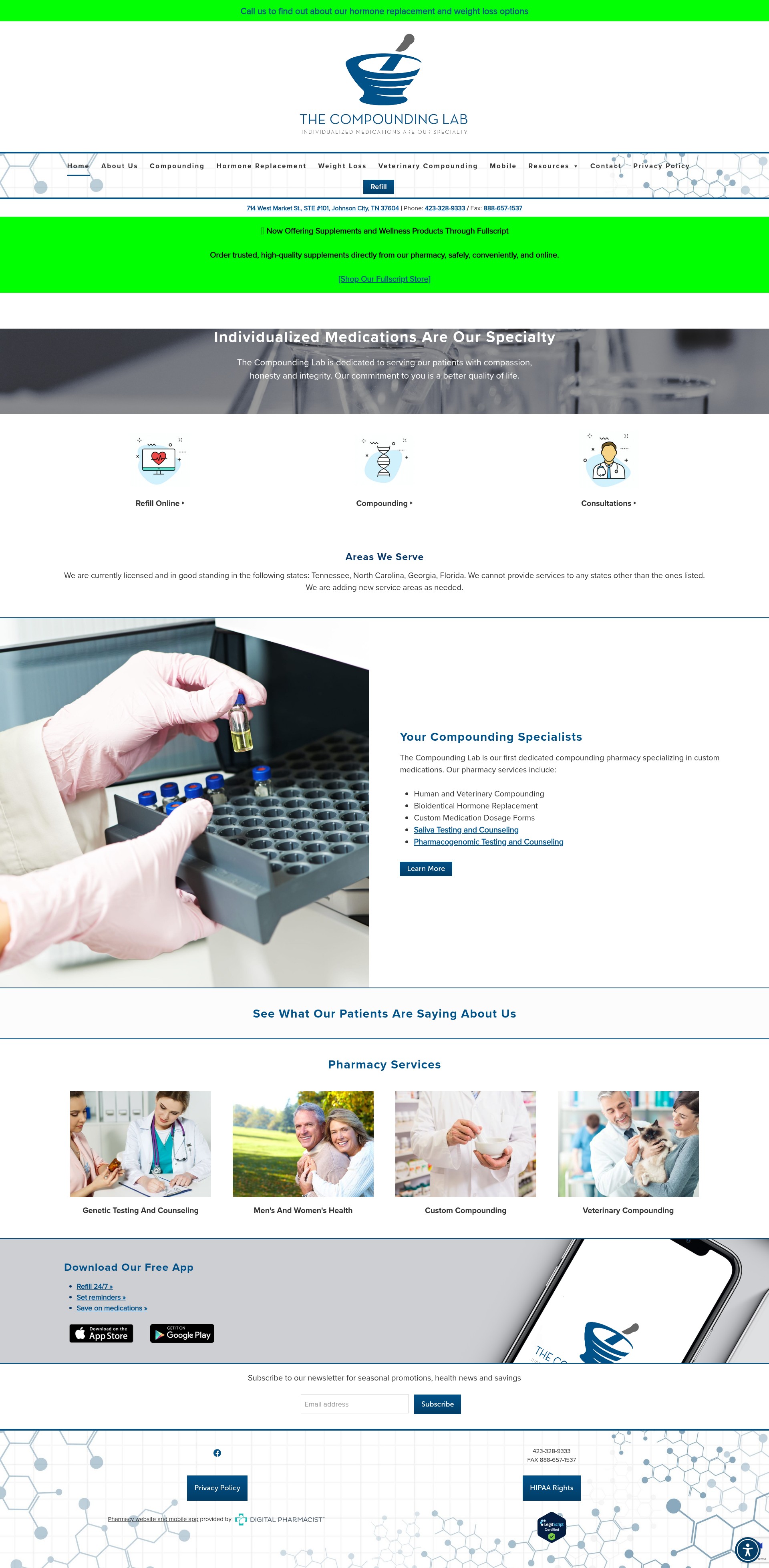 Screenshot of www.thecompoundinglabpharmacy.com