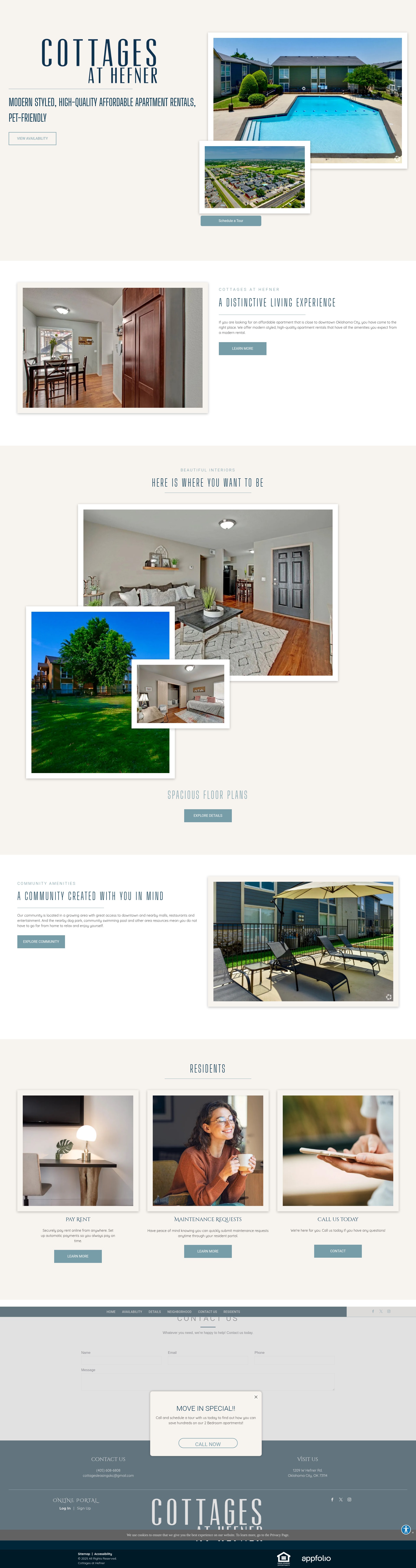 Screenshot of www.thecottagesokc.com