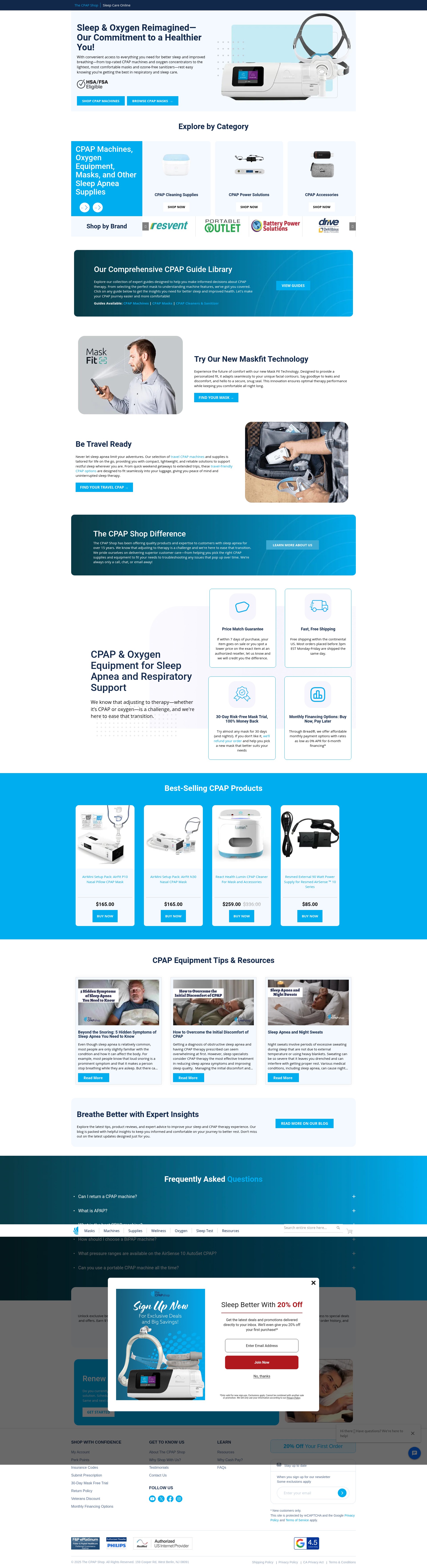 Screenshot of www.thecpapshop.com
